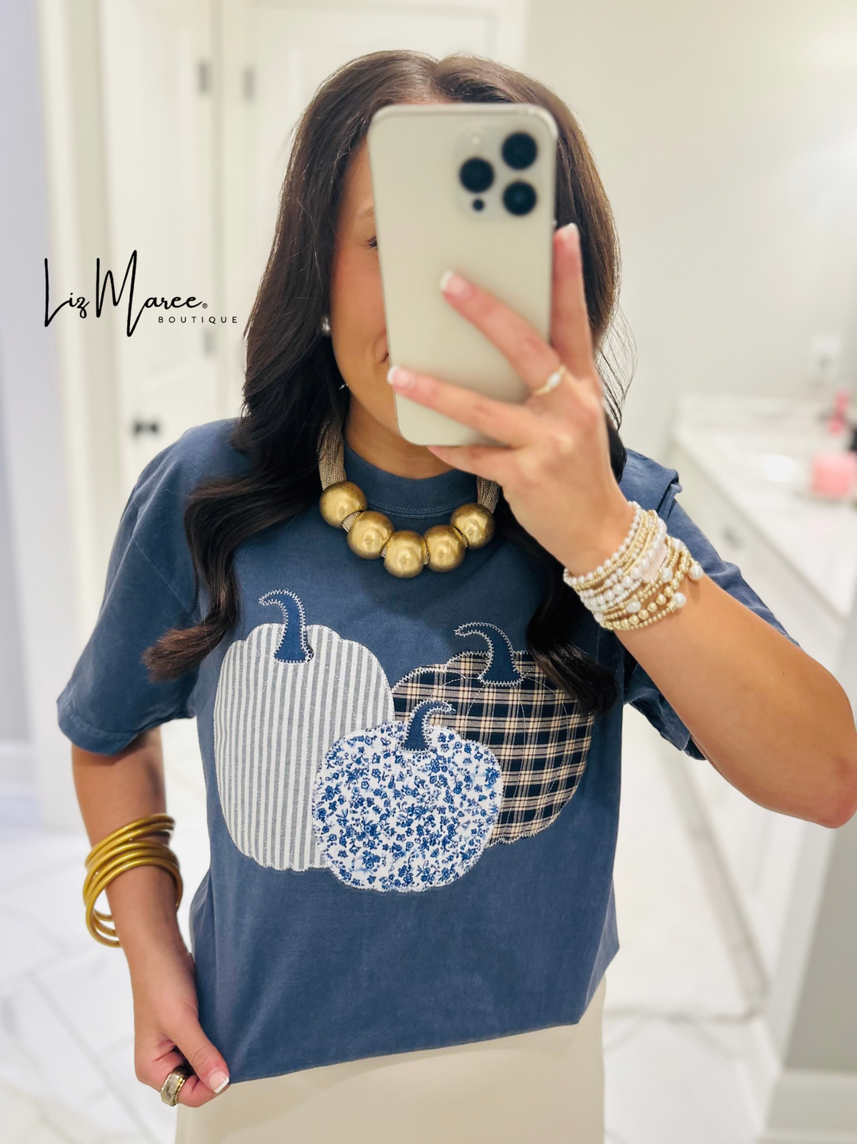 The Pumpkin Trio Embroidered Tee