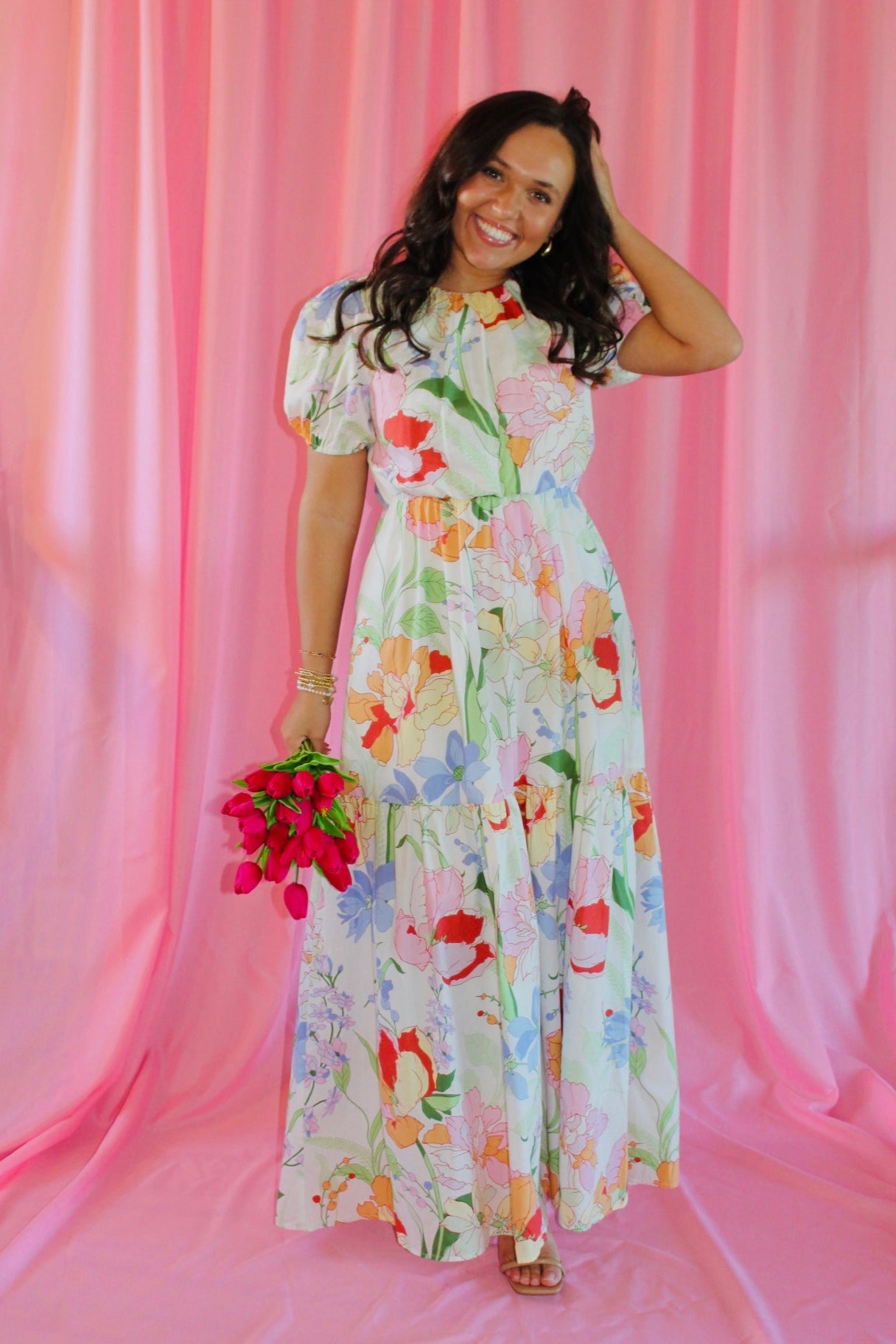 The Clara Floral Garden Tiered Maxi Dress