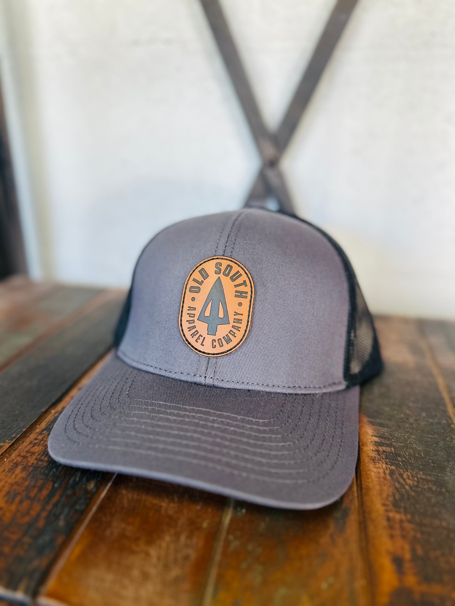 Arrow Patch Trucker Hat - Vintage Blue + Black