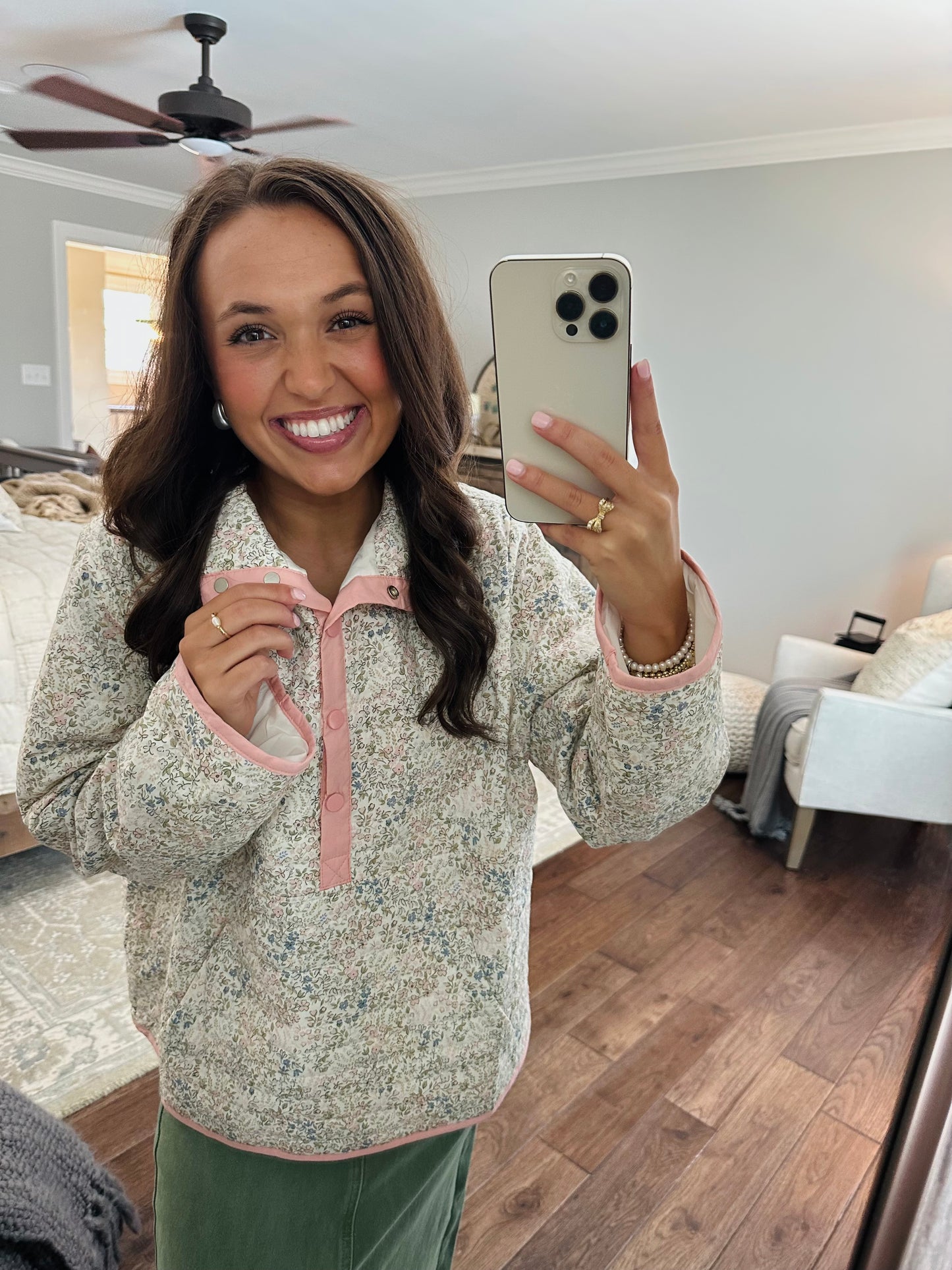 The Ditsy Floral Quilted Pullover