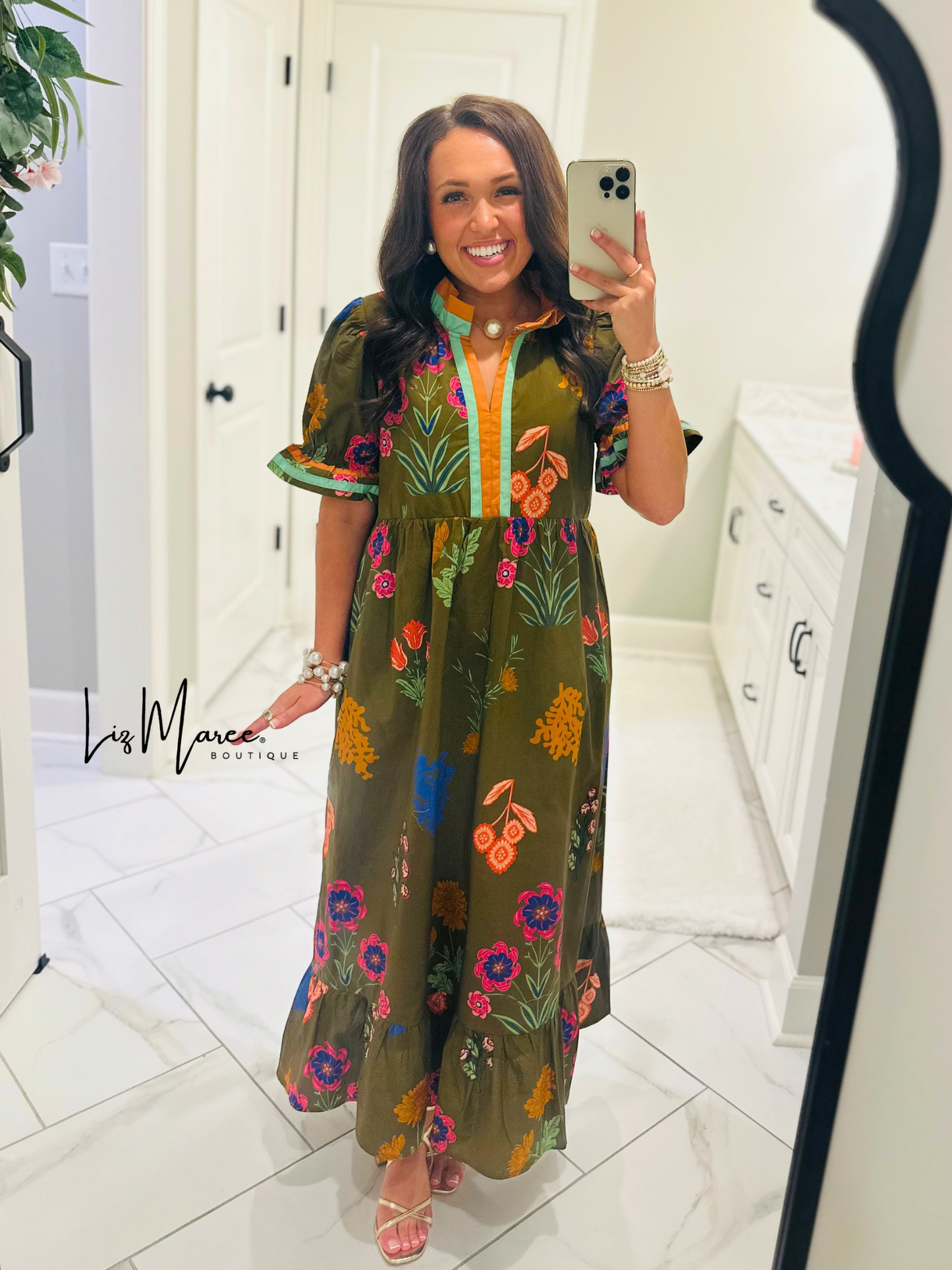 The Mattie Brown Floral Midi Dress