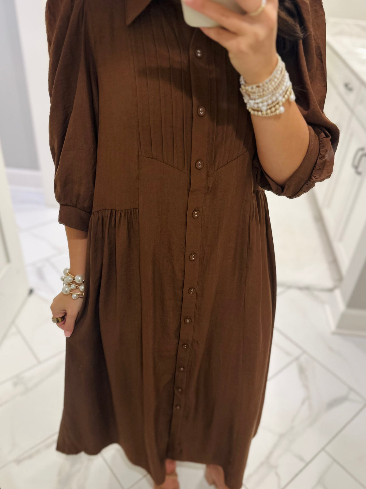The Rowan Brown Midi Dress