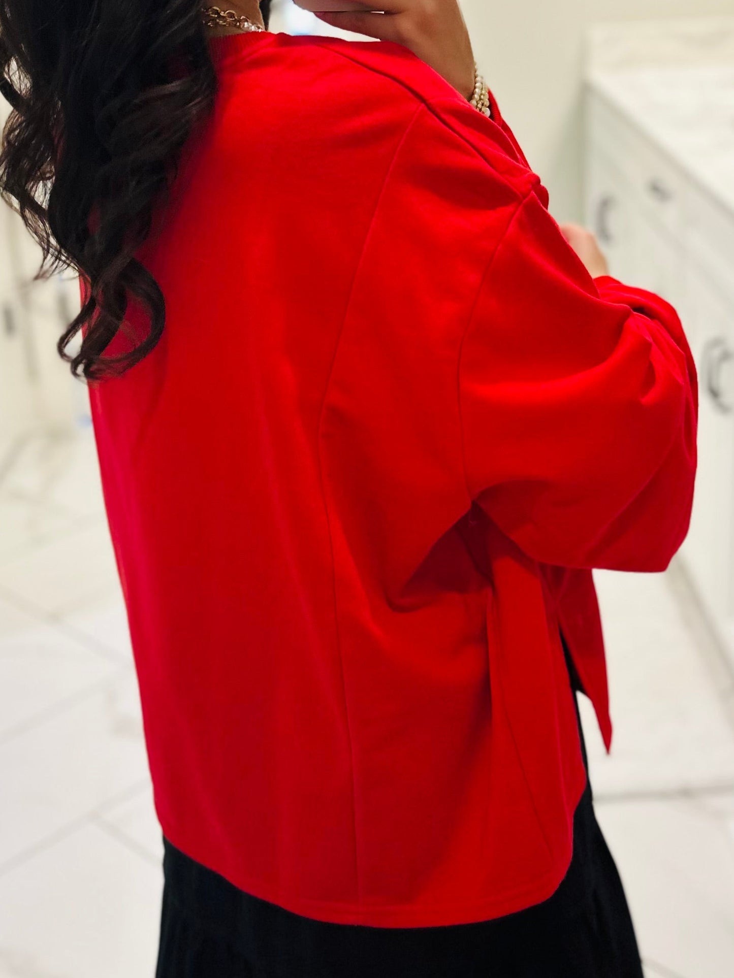 The All the Love Red Heart Patchwork Sweatshirt