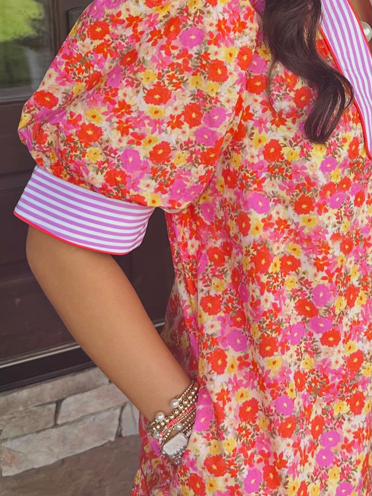 The Maree Pink + Orange Floral Dress