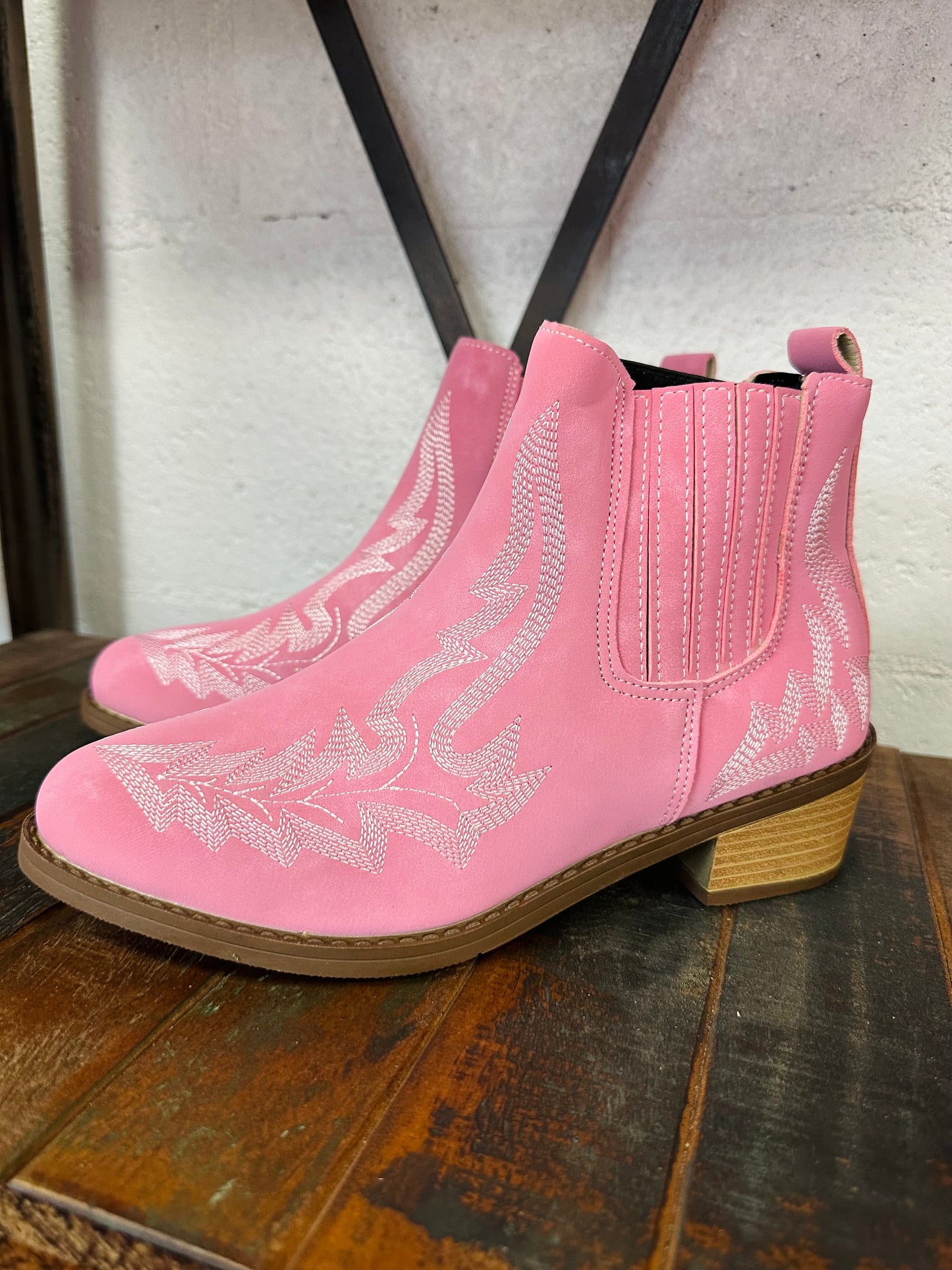 The Montana Pink Western Bootie