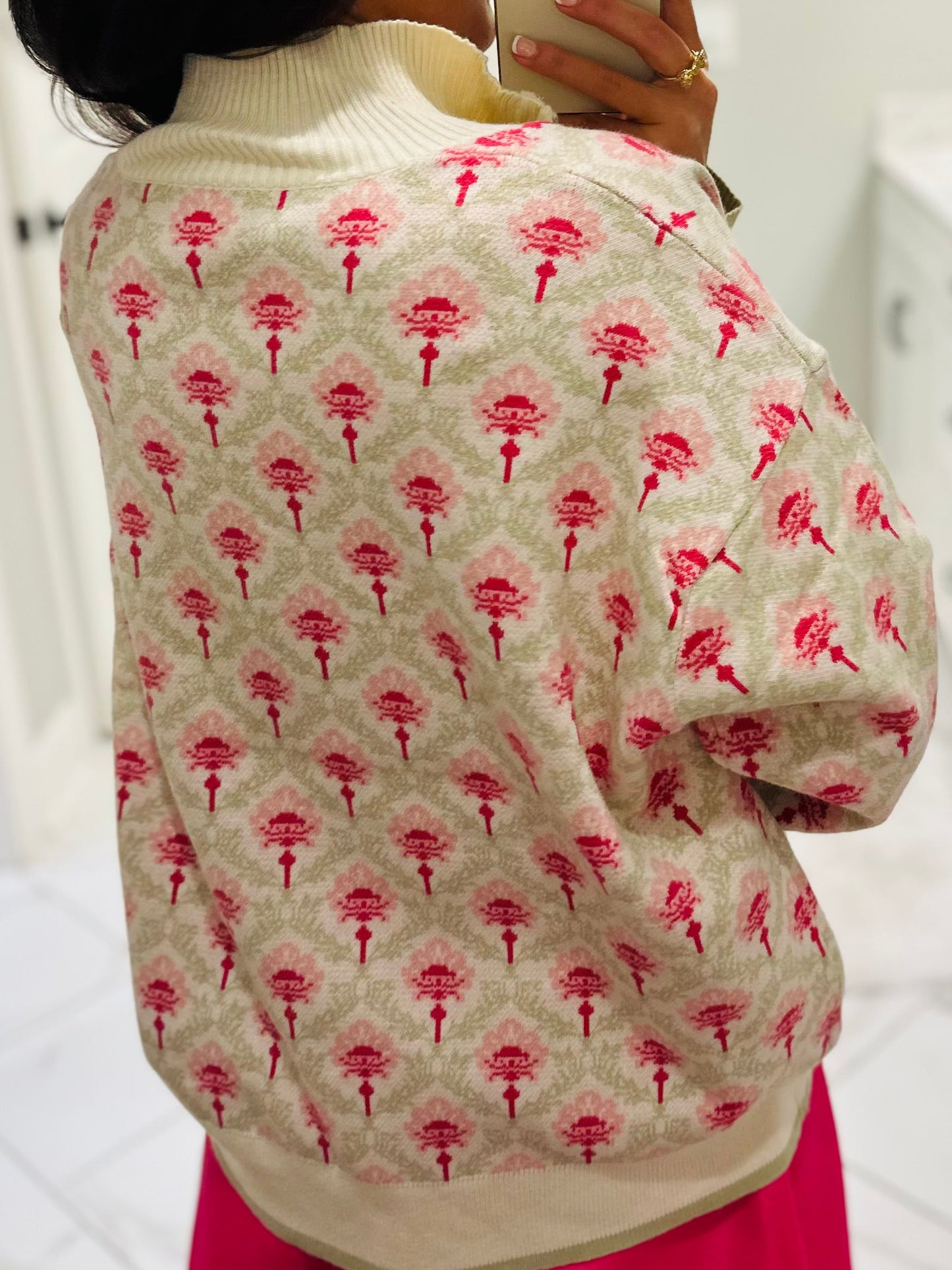 The Oakley Floral Half Zip Pullover