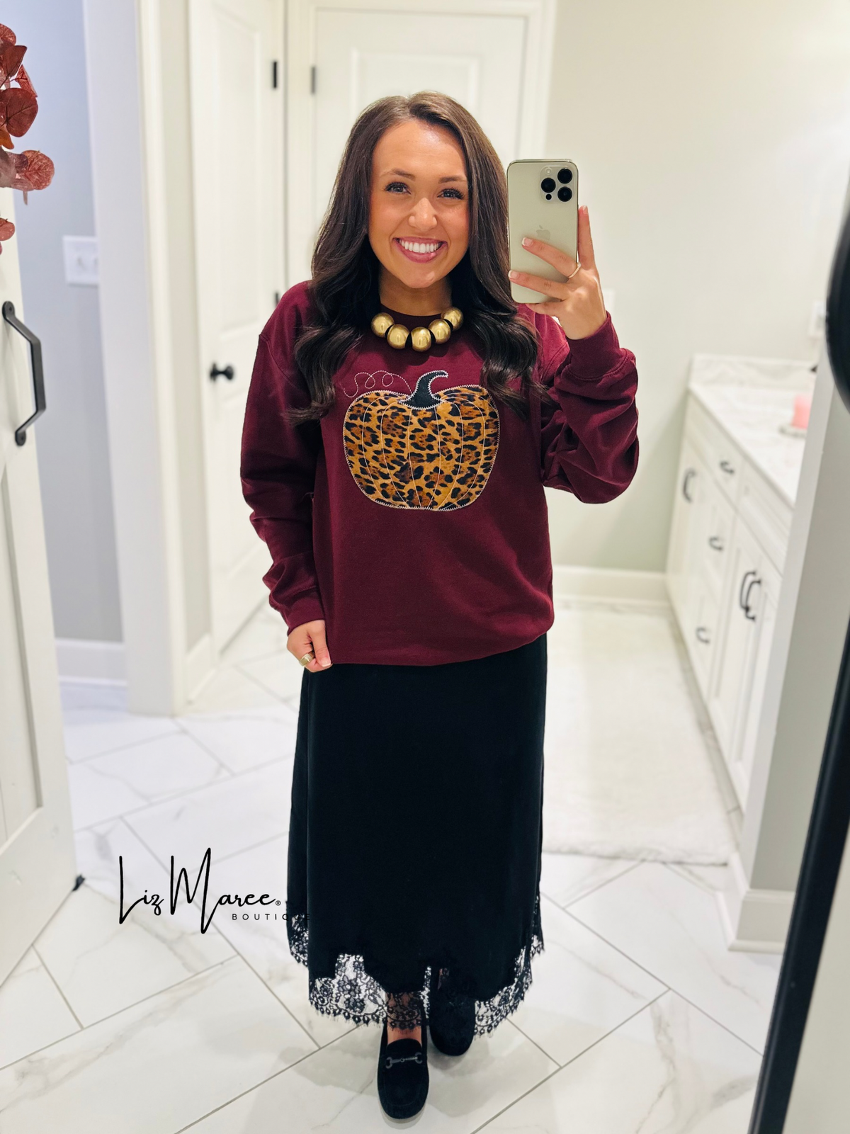 The Leopard Pumpkin Embroidered Sweatshirt