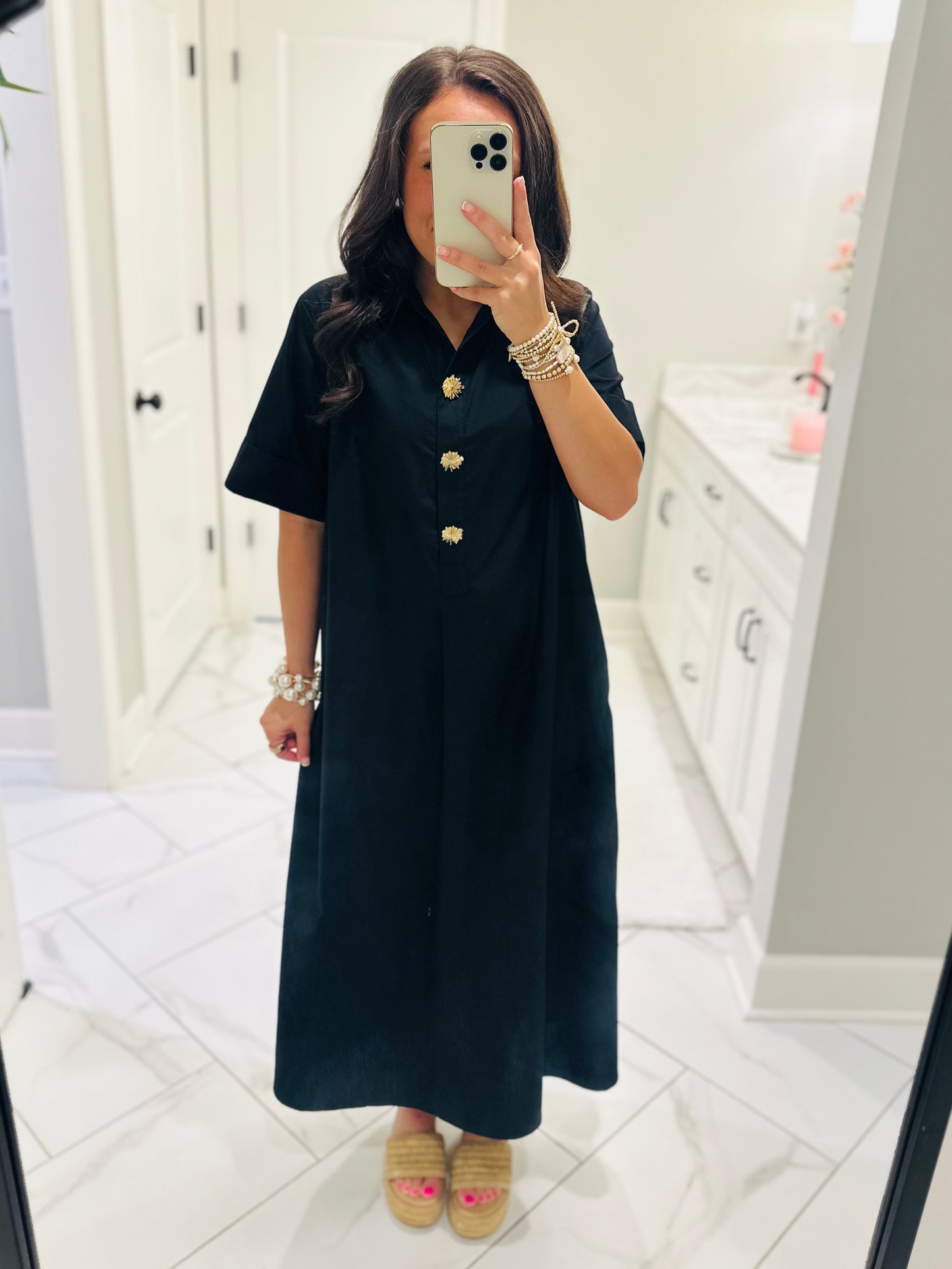 The Delaney Black Midi Dress