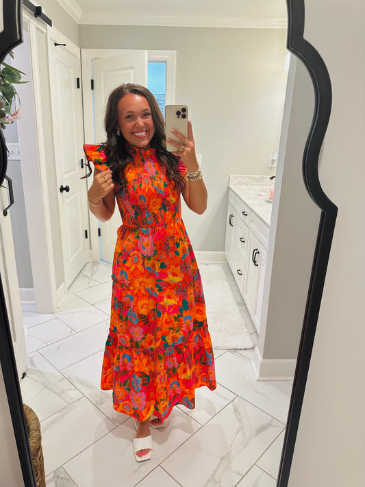 The Ida Floral Smocked Midi Dress