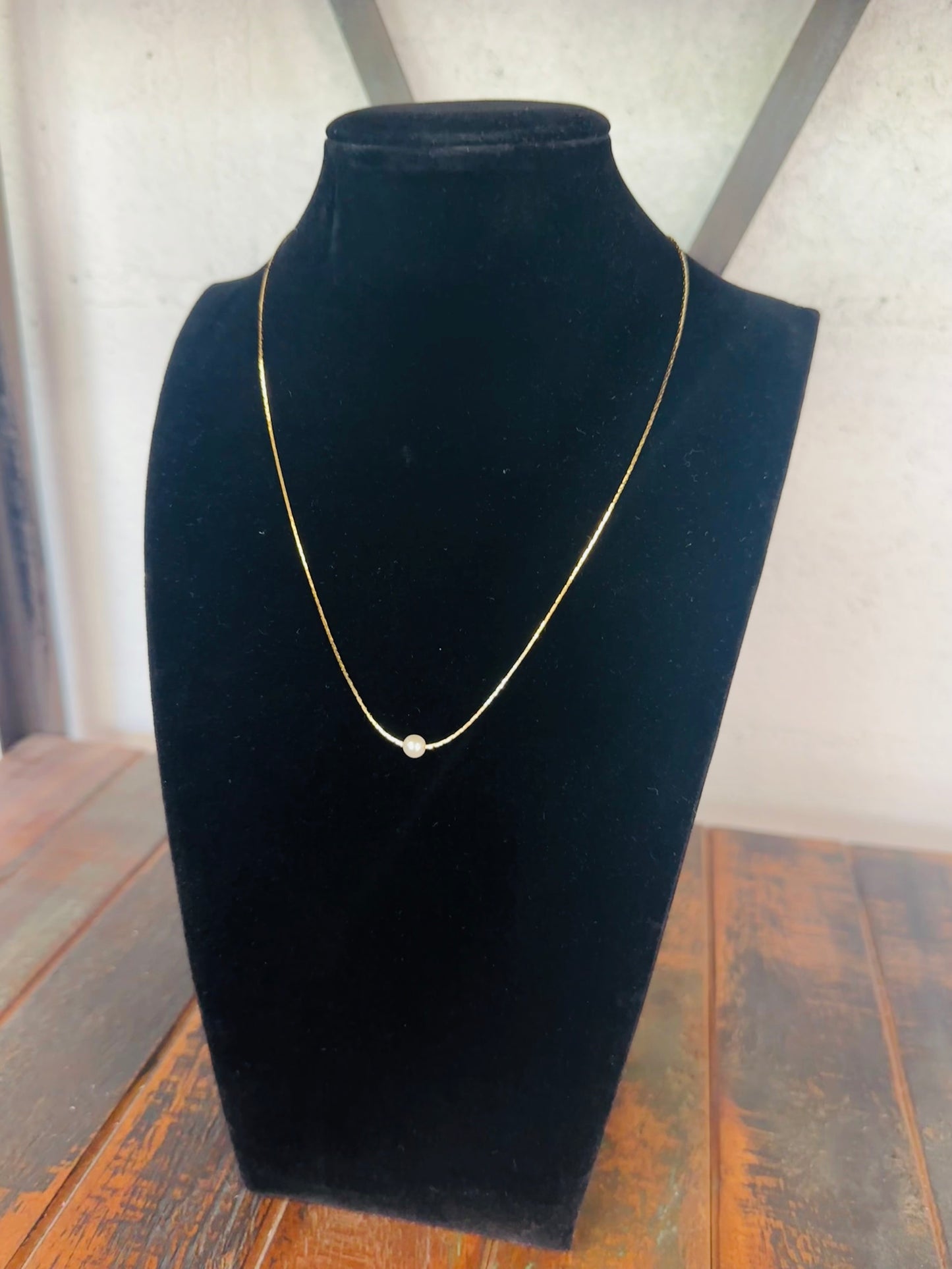 5mm Pearl Pendant Gold Necklace