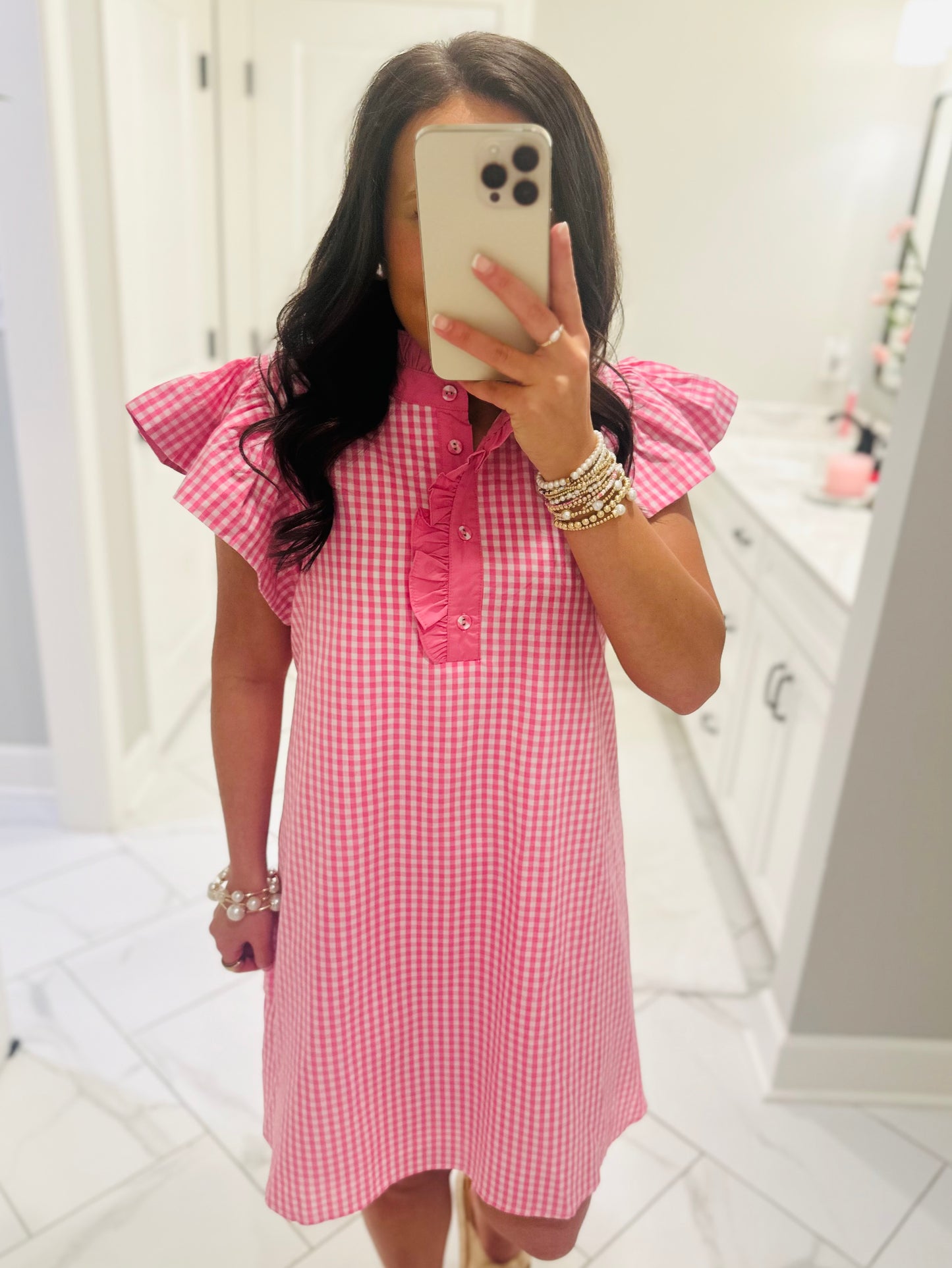 The Meg Pink Gingham Dress