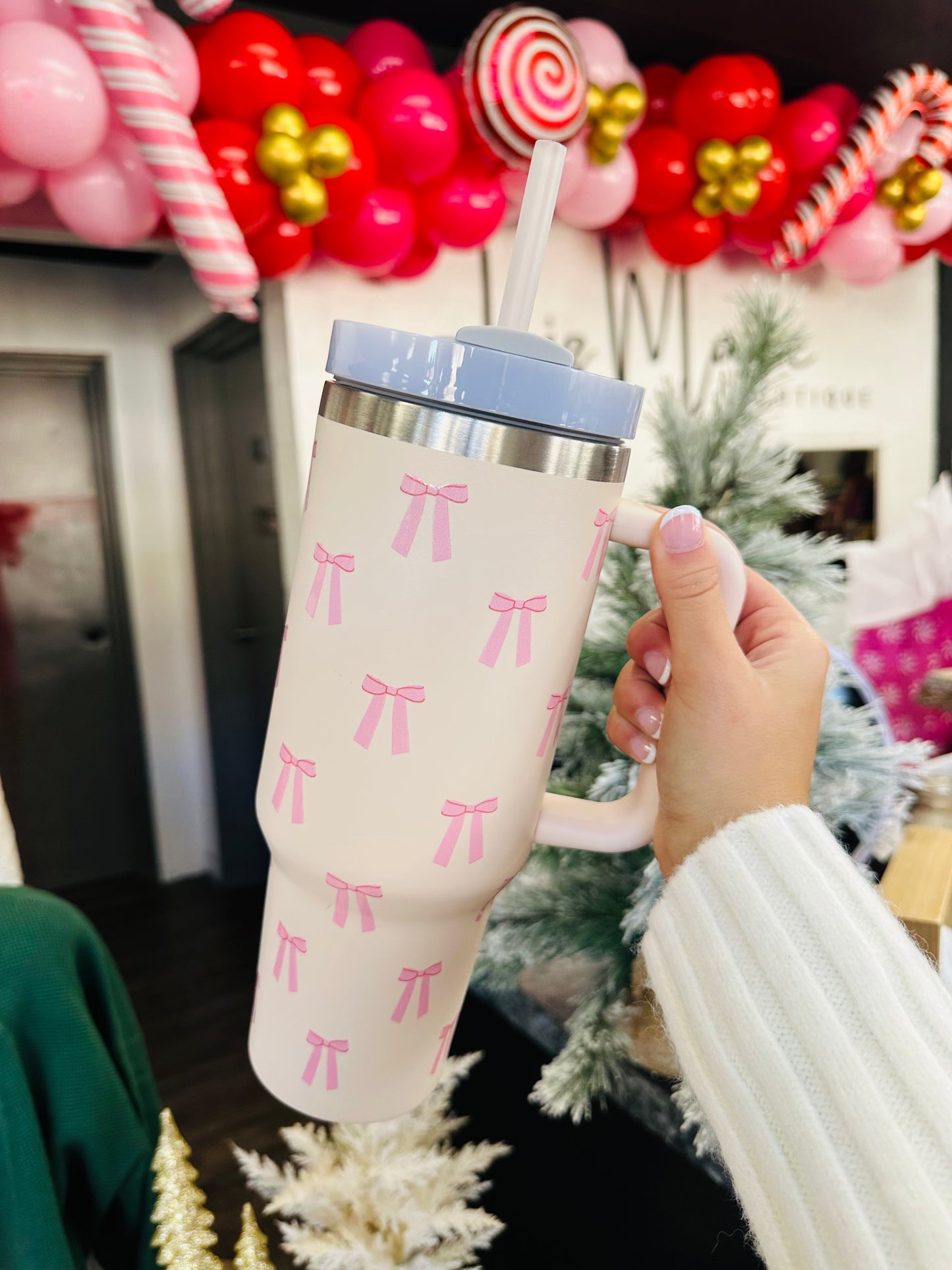 Light Pink Bow 40oz Tumbler