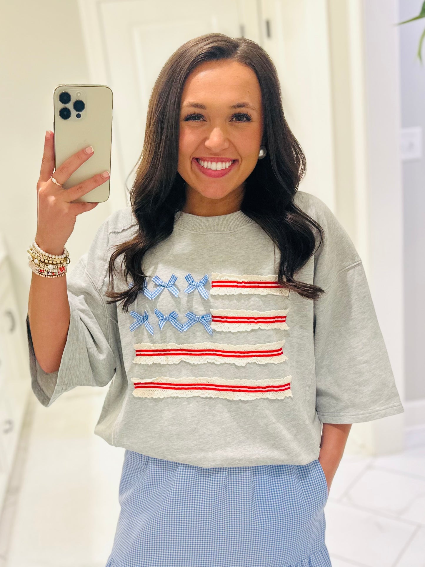 The American Flag Terry Knit Top