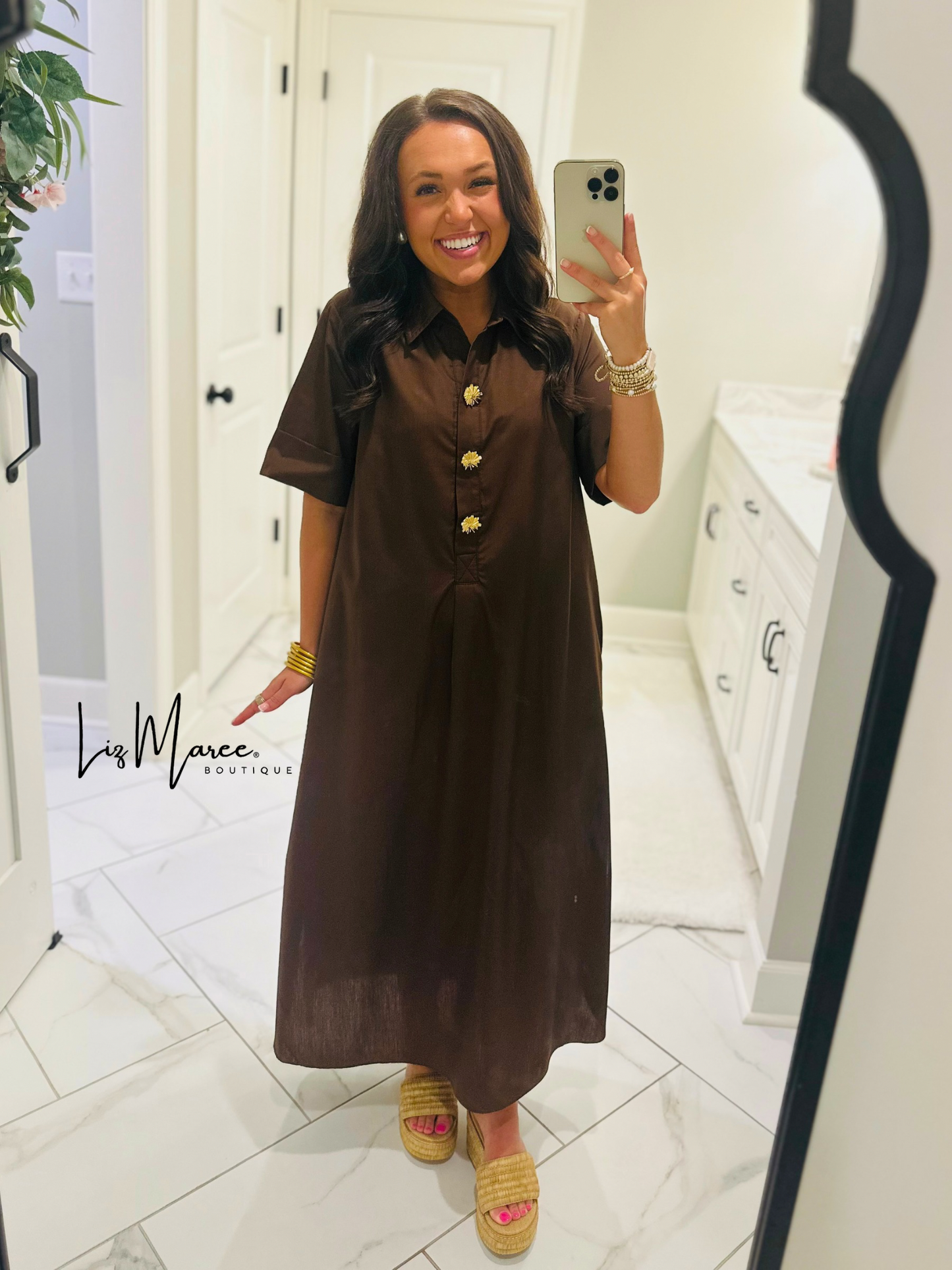 The Delaney Brown Midi Dress