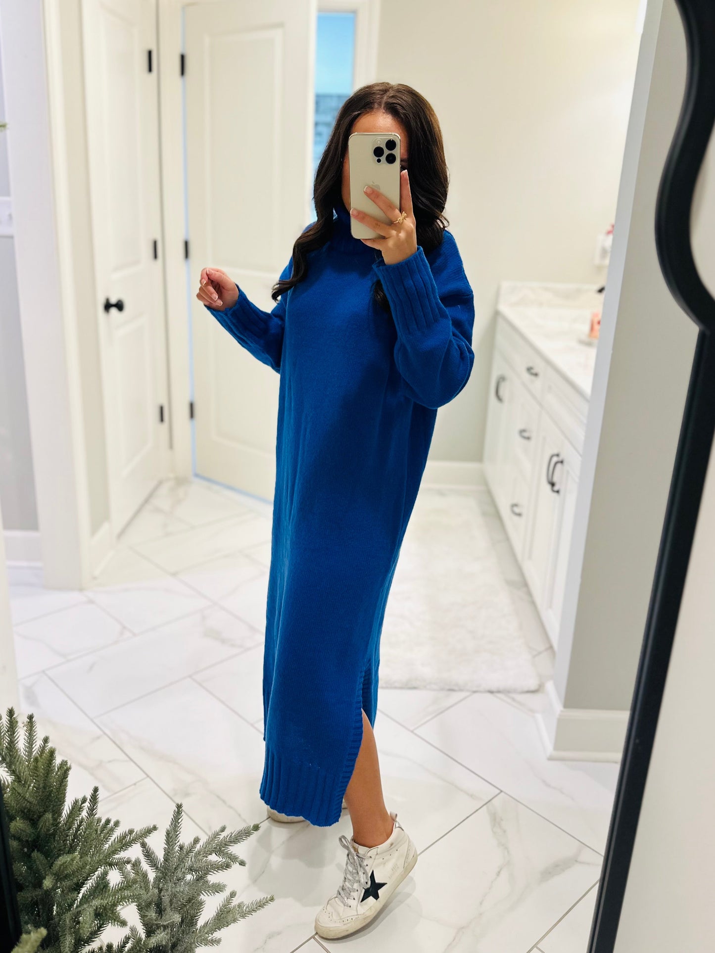 The Wrenlee Turtleneck Sweater Midi Dress