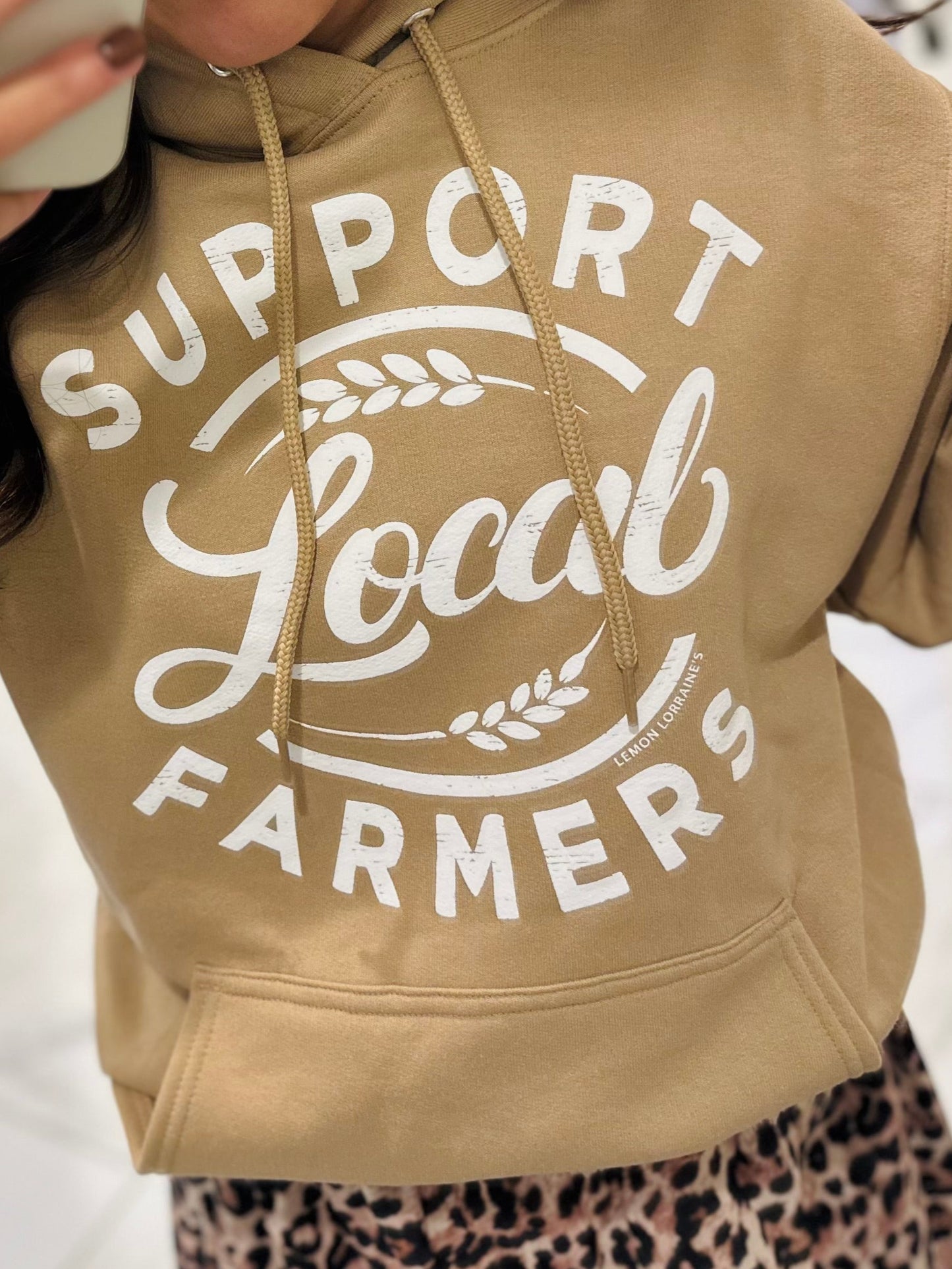 The Support Local Farmers Sand Hoodie