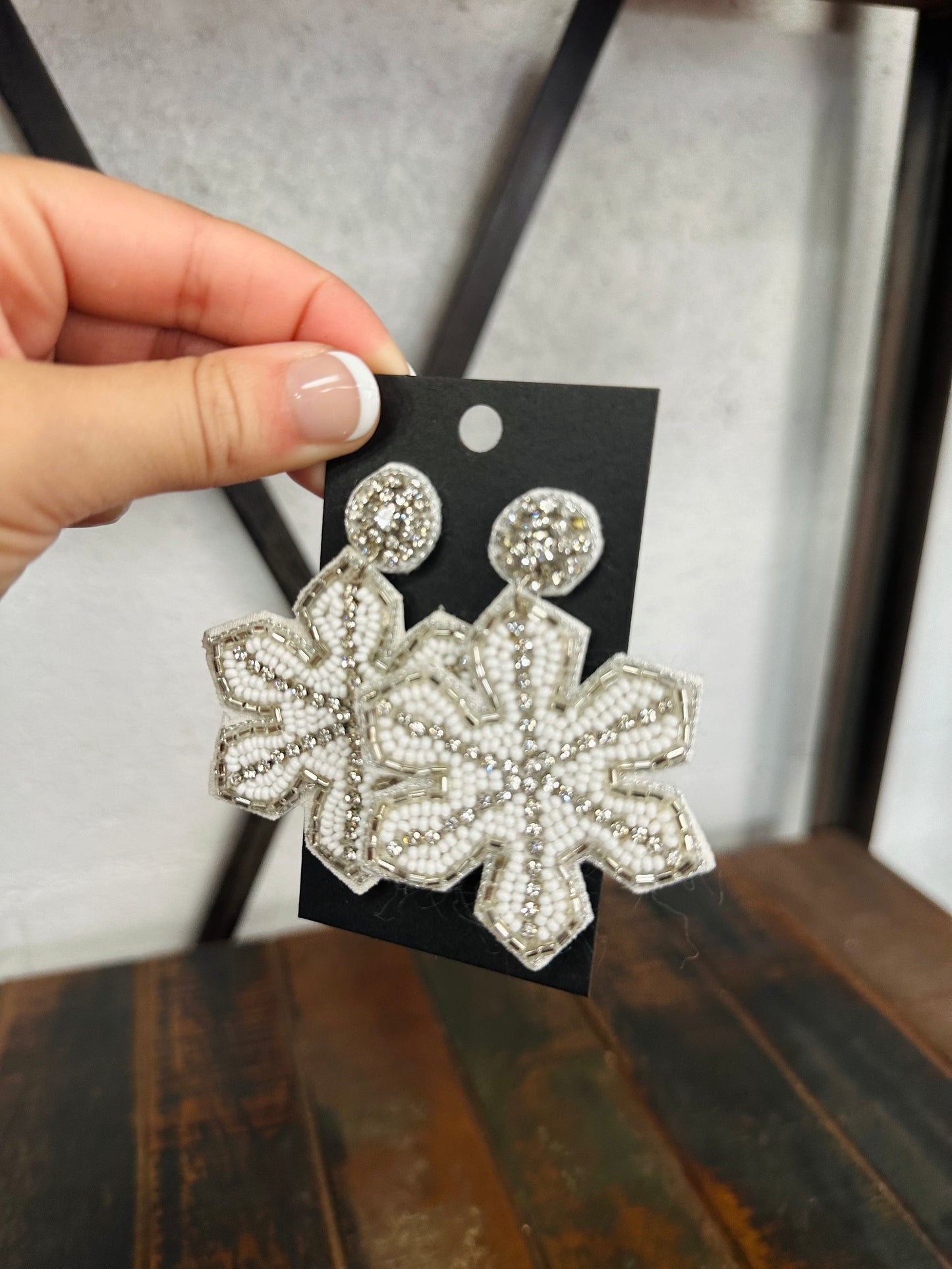 Snowflake Beaded Earrings