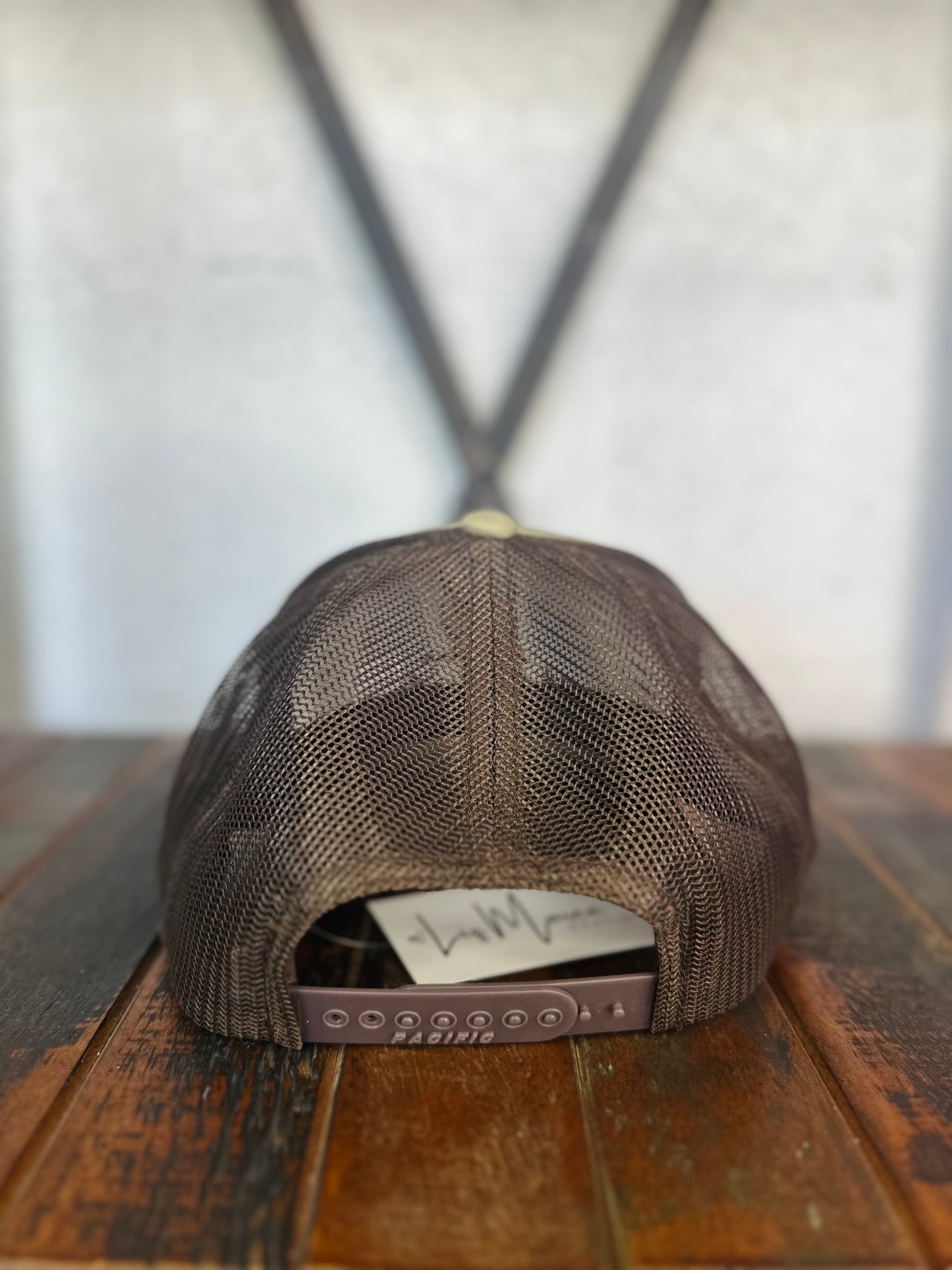 Deer Body Trucker Hat - Khaki + Brown