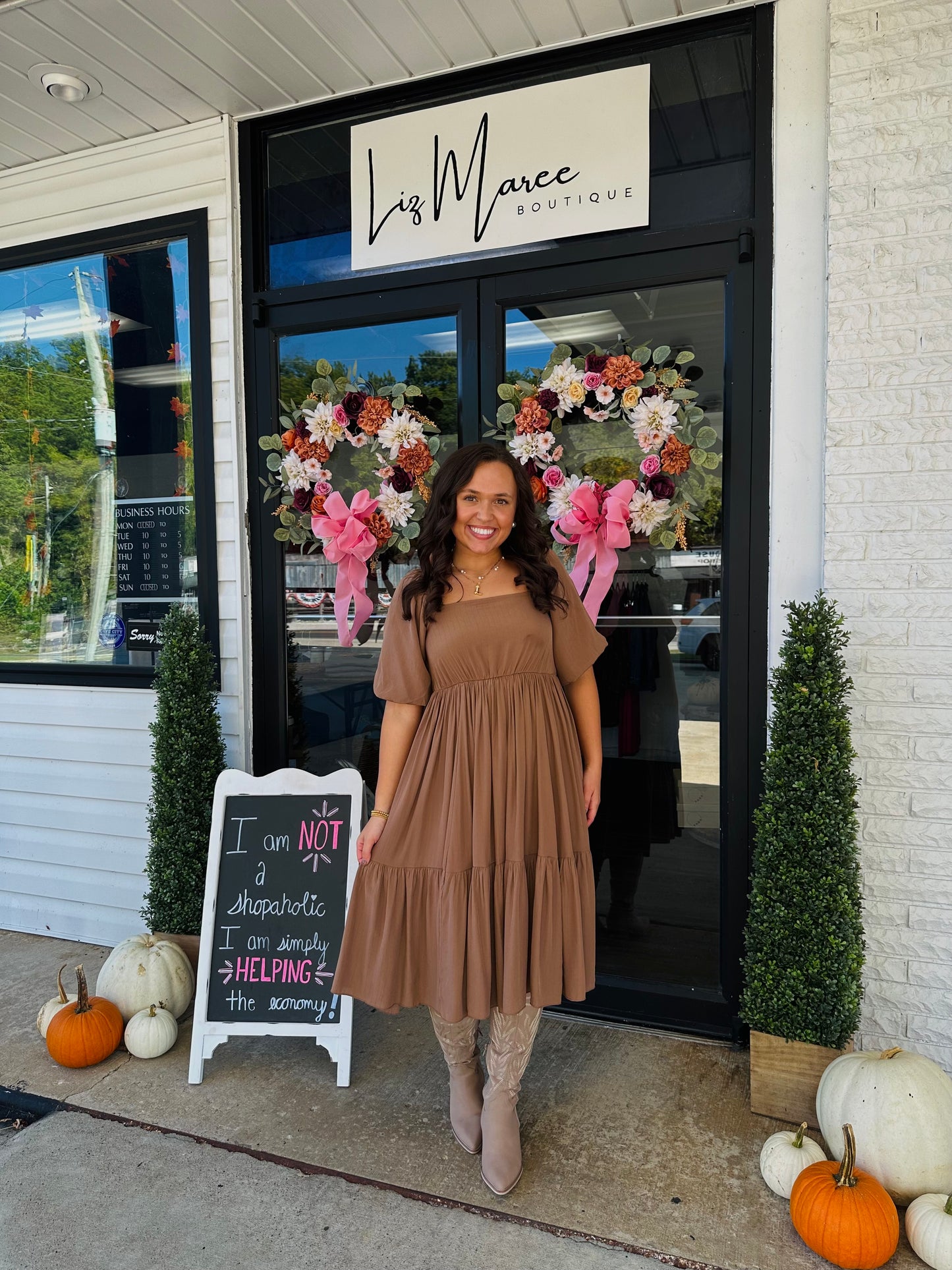 The Asher Square Neck Mocha Dress