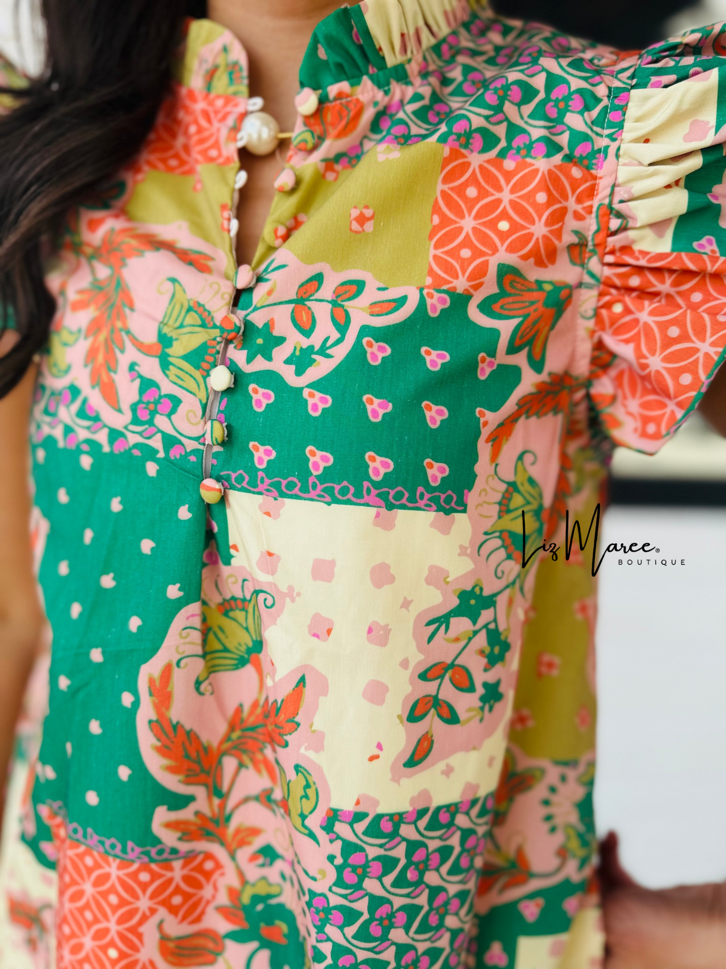 The Ansley Patchwork Midi Dress