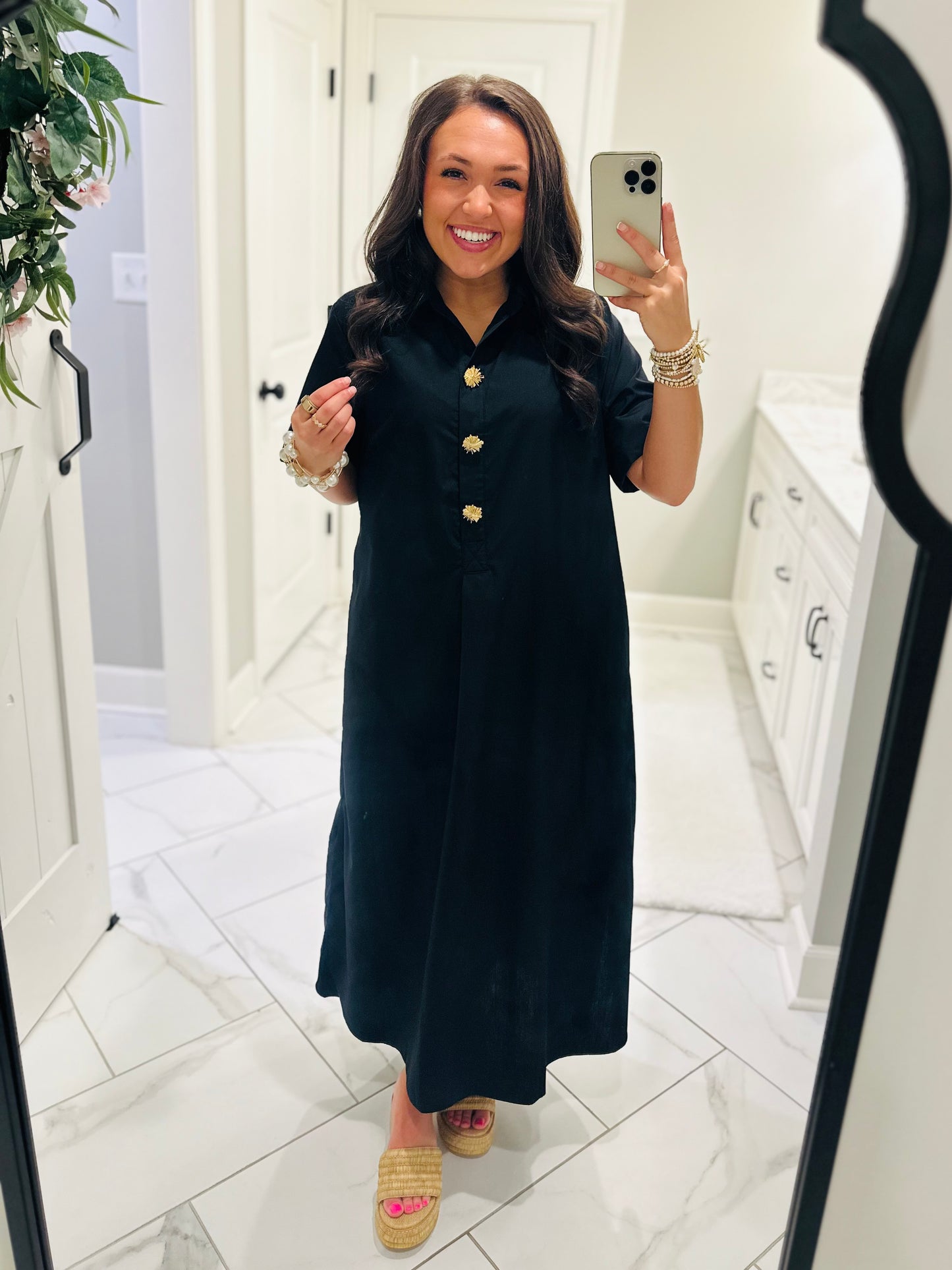 The Delaney Black Midi Dress