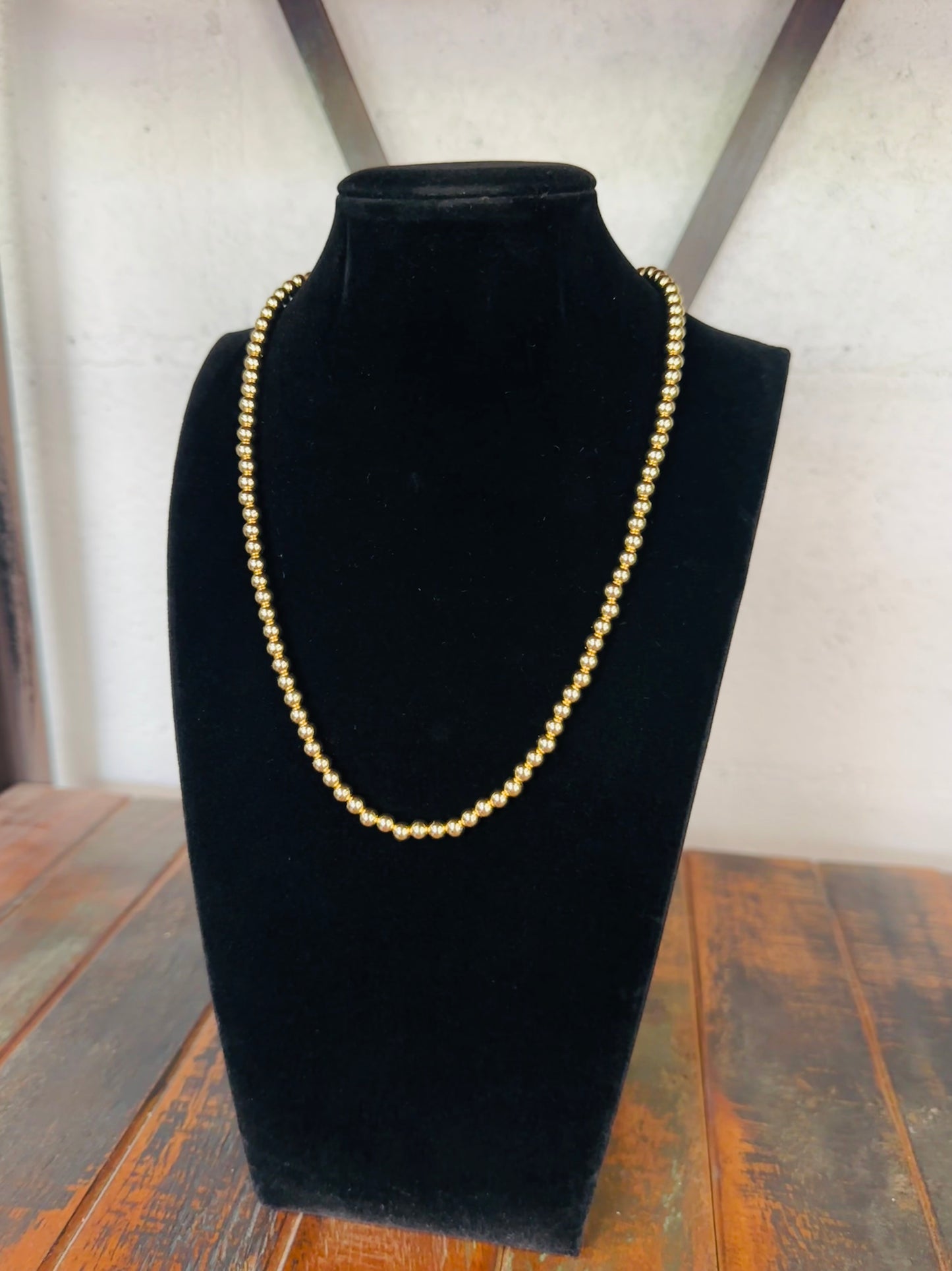 5mm Gold Ball Bead Necklace