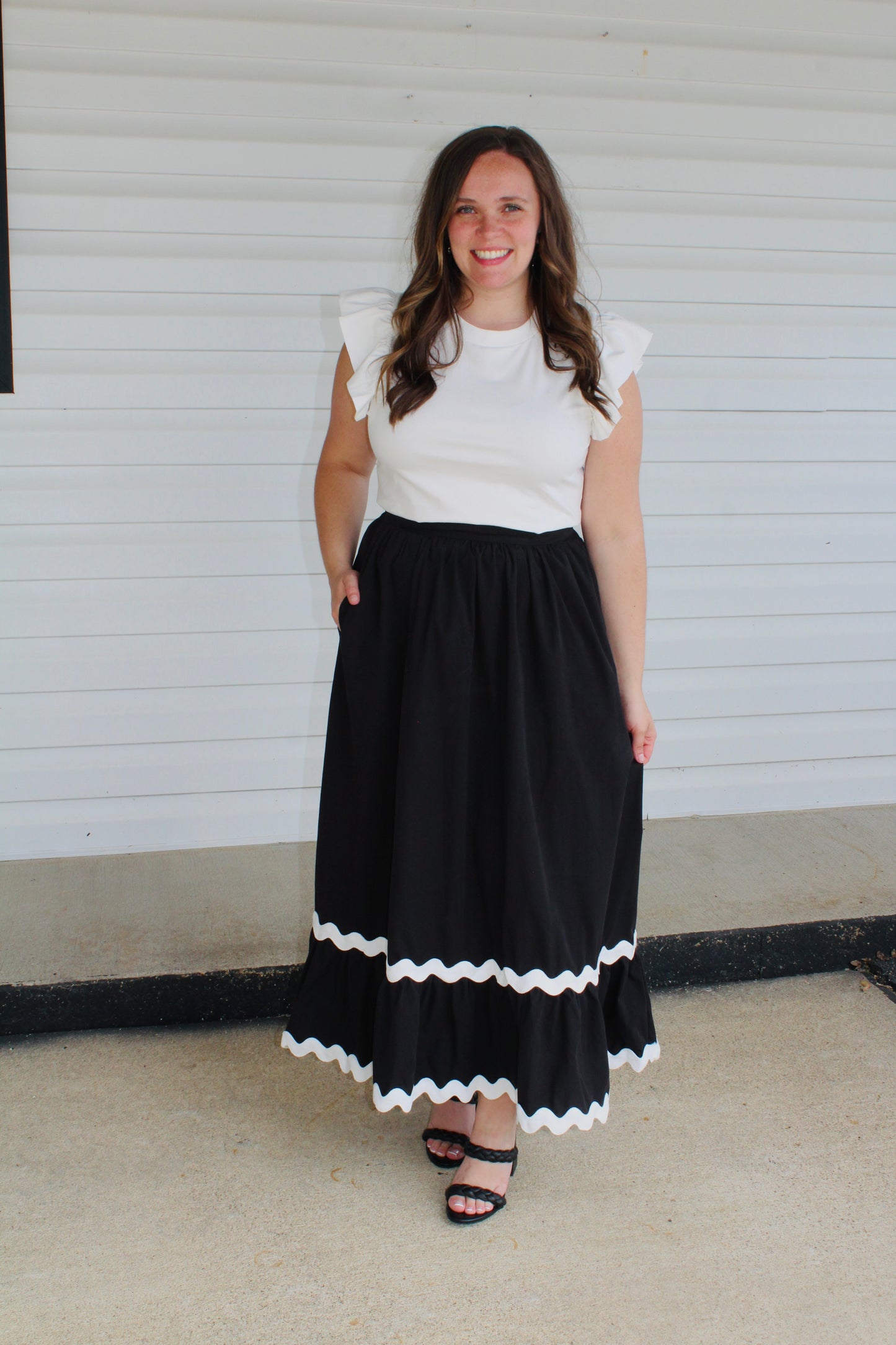 The Tillie White Ruffled Sleeve Top