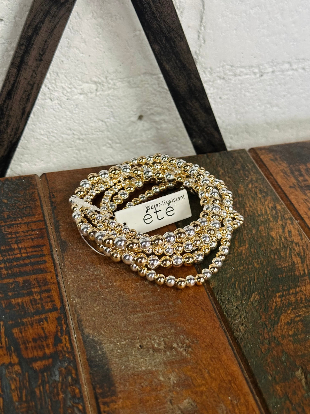Two Tone Beaded Bracelet Set