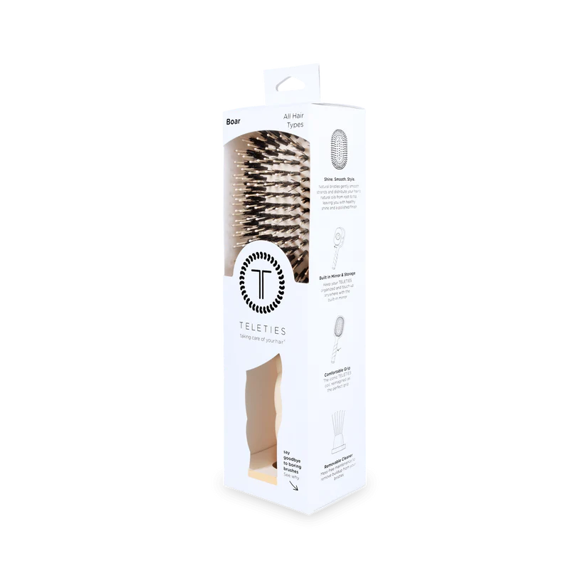 Boar Bristle Hair Brush - Tan