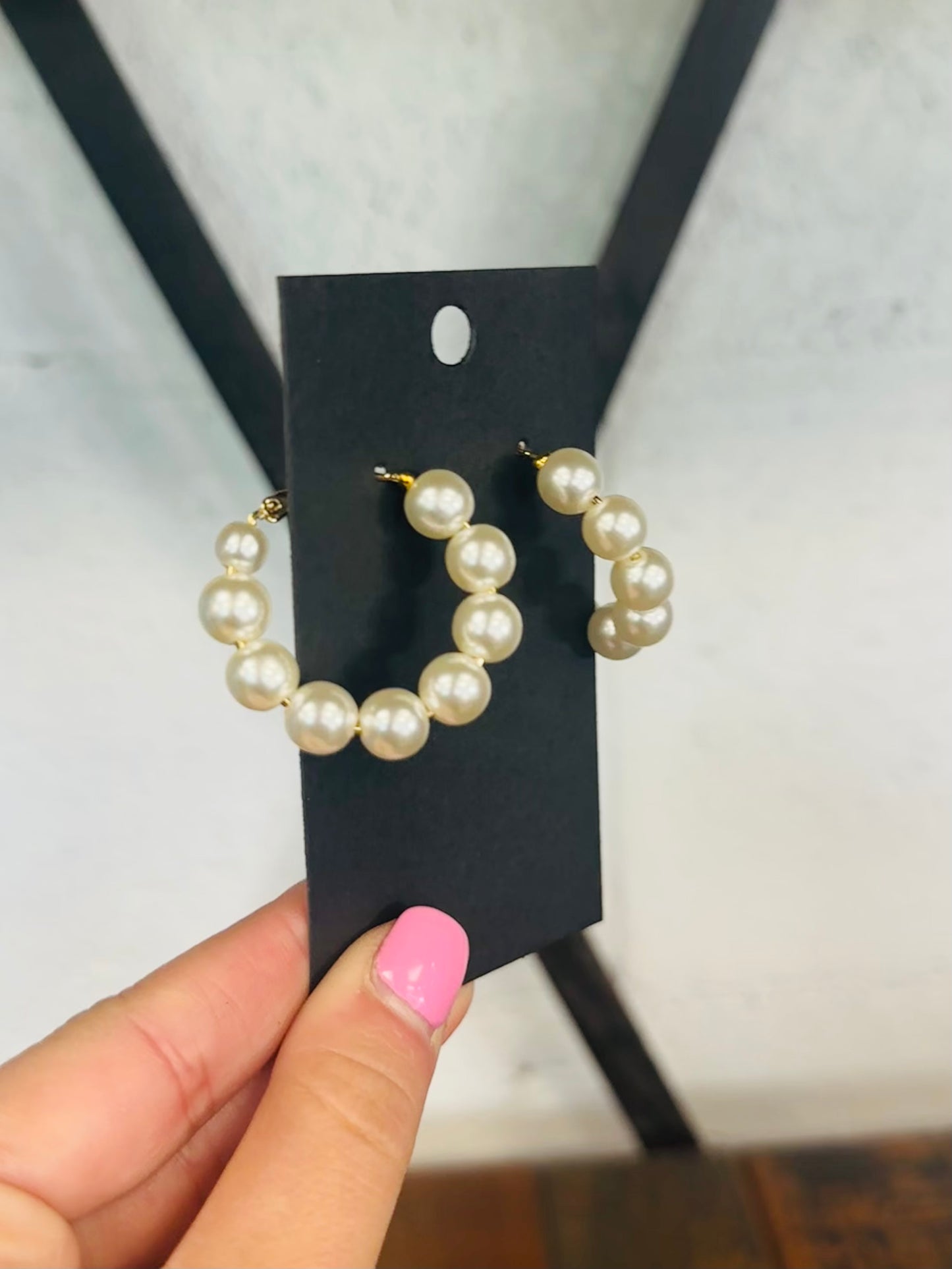 18K Gold Plated Pearl Hoop Earring