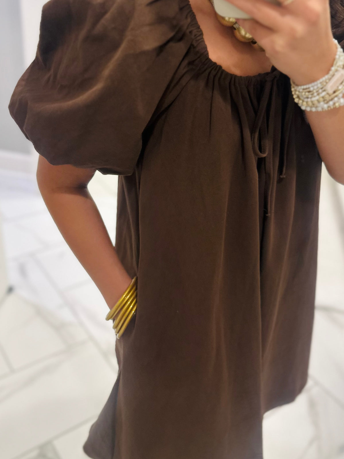 The Cami Chocolate Brown Babydoll Dress