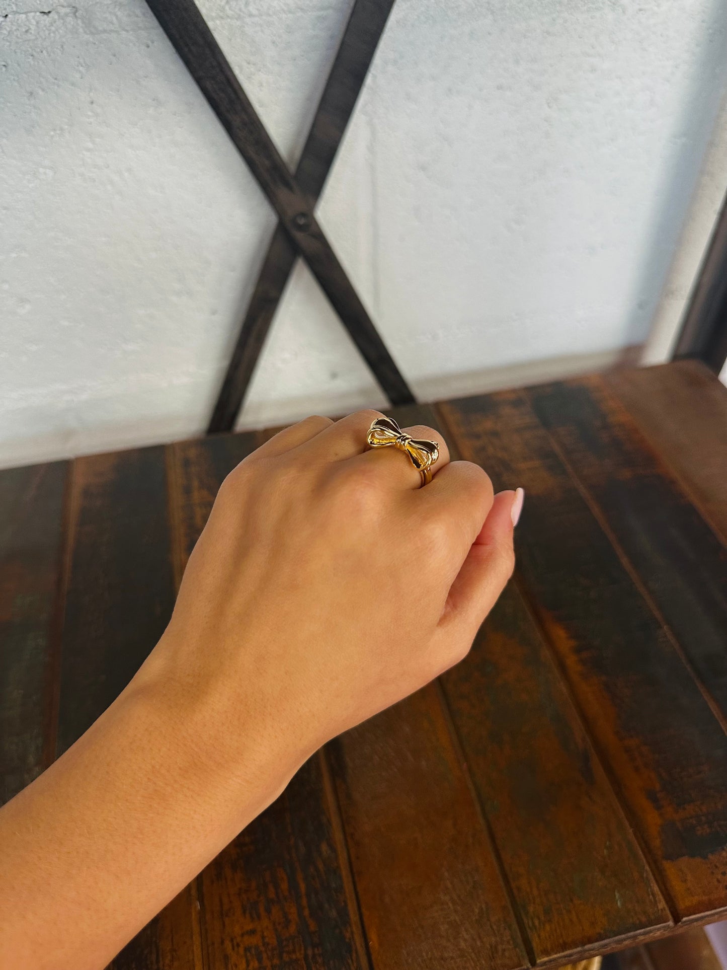 Gold Bow Ribbon Ring
