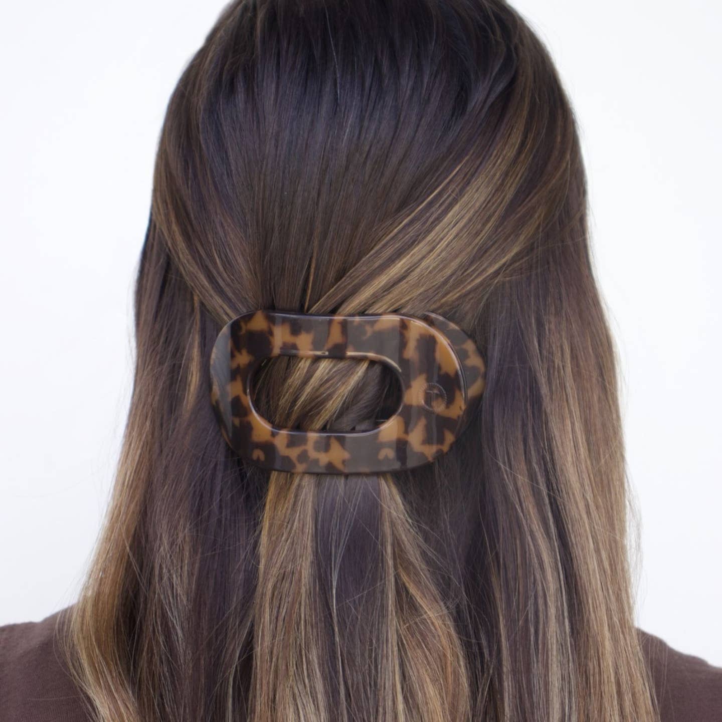 Tortoise Round Flat Hair Clip
