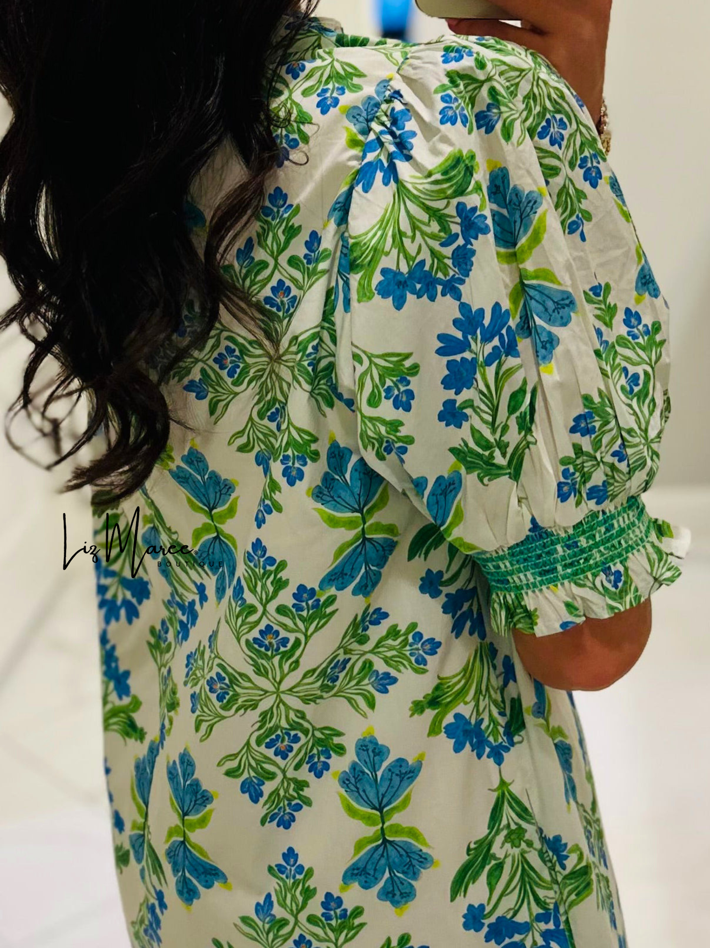 The Lana Blue + Green Botanical Maxi Dress
