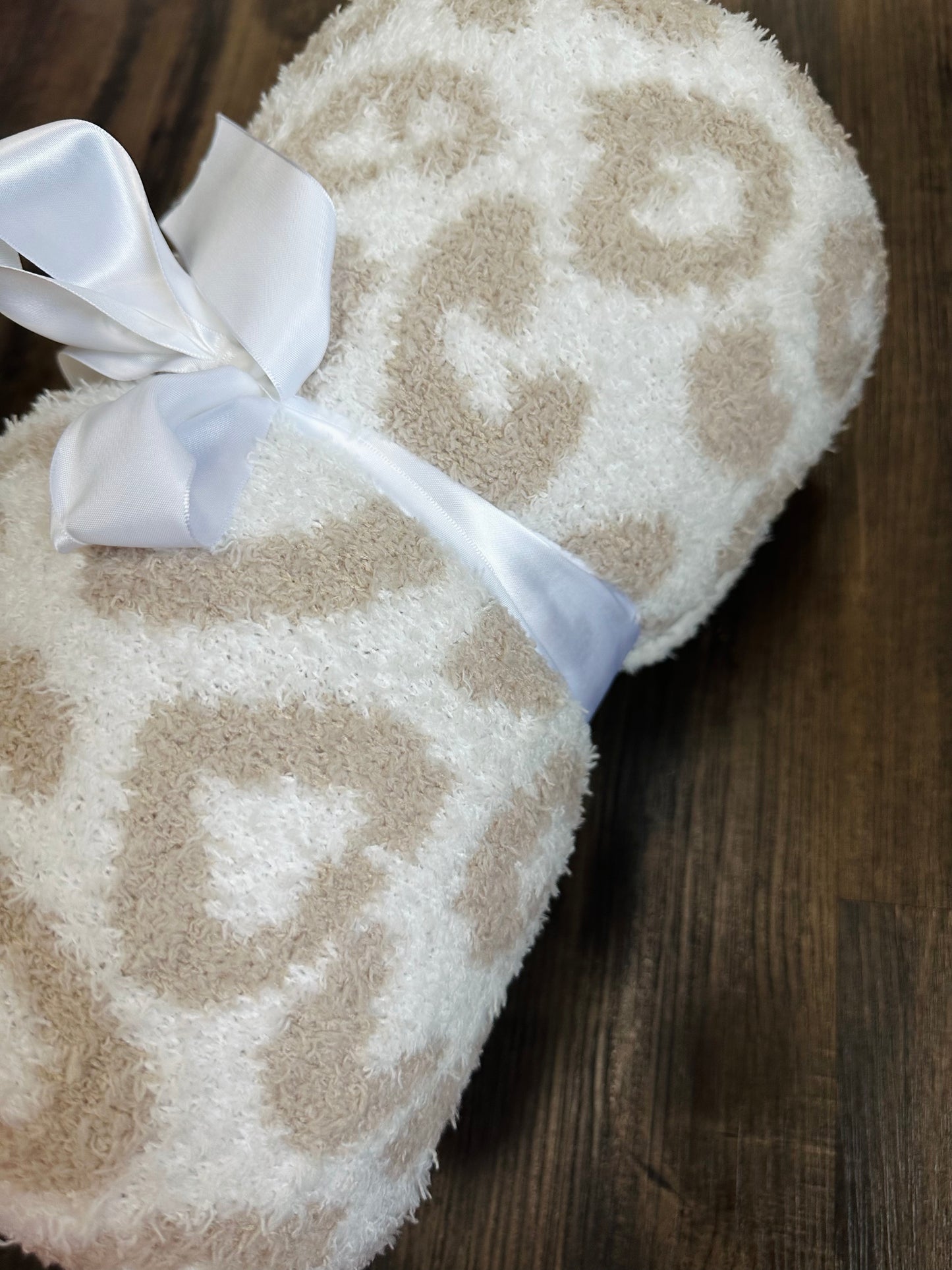 Tan Leopard Print Fleece Blanket