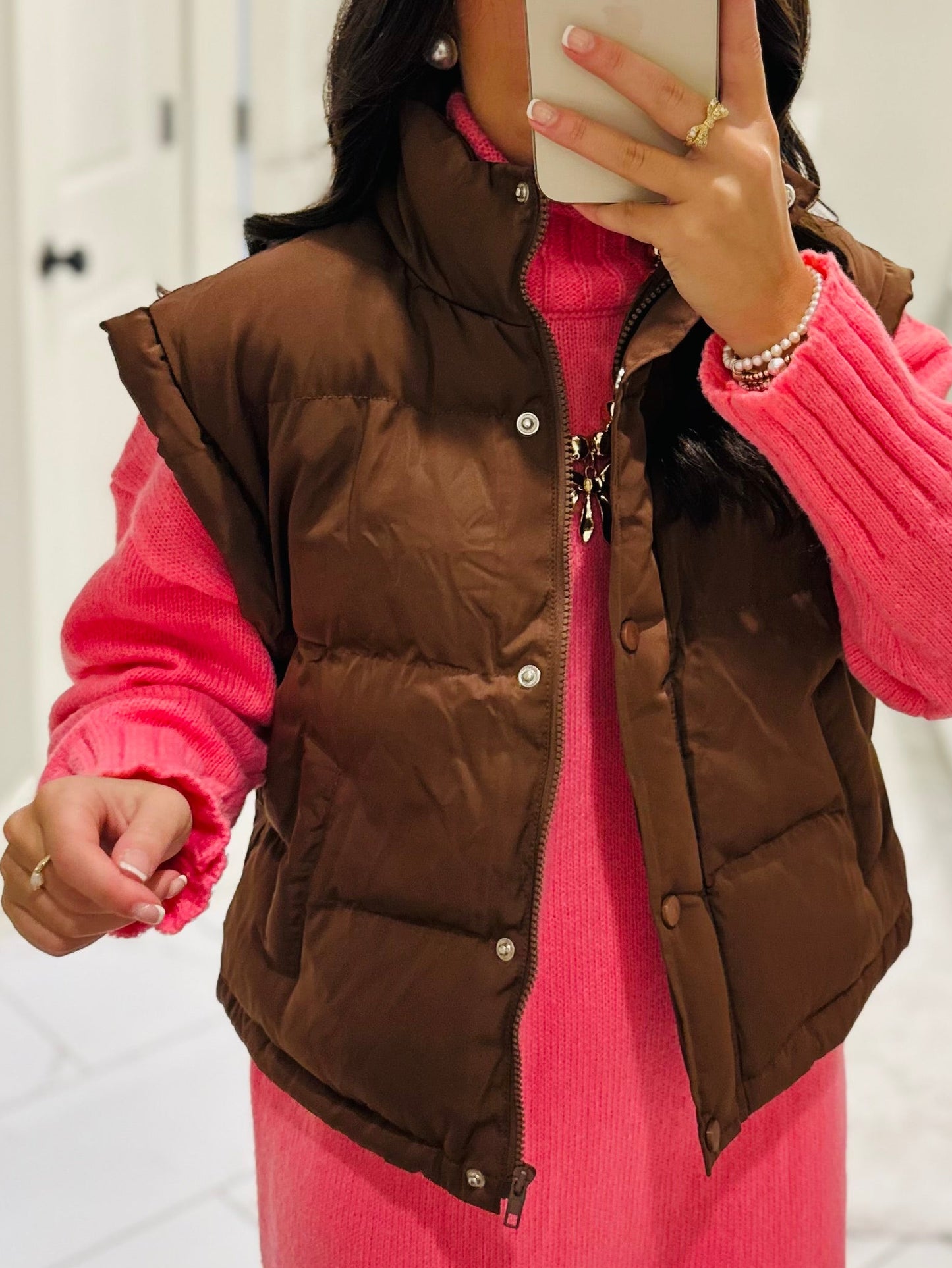 The Chocolate Brown Puffer Vest