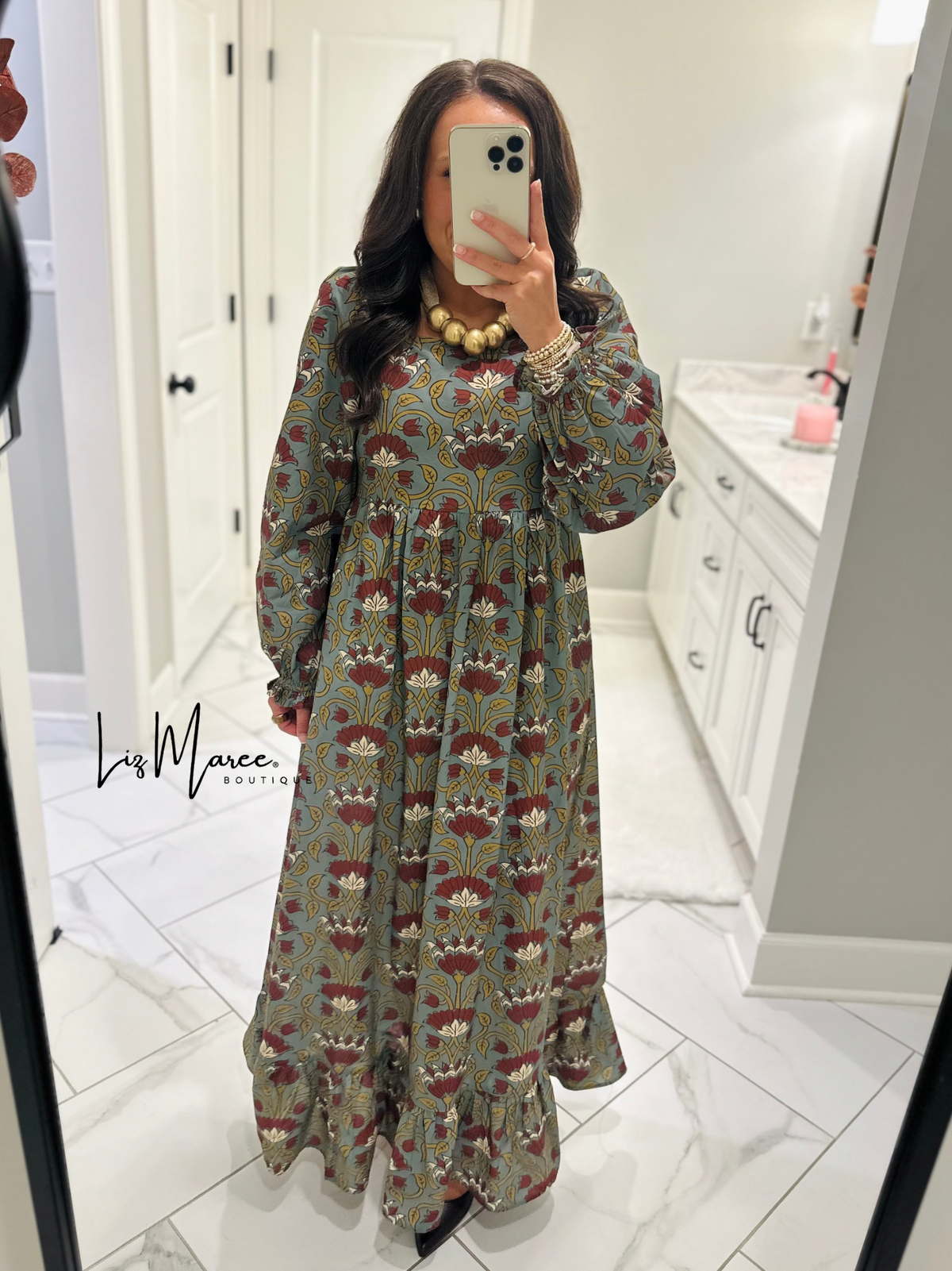 The Bryley Burgundy Floral Maxi Dress
