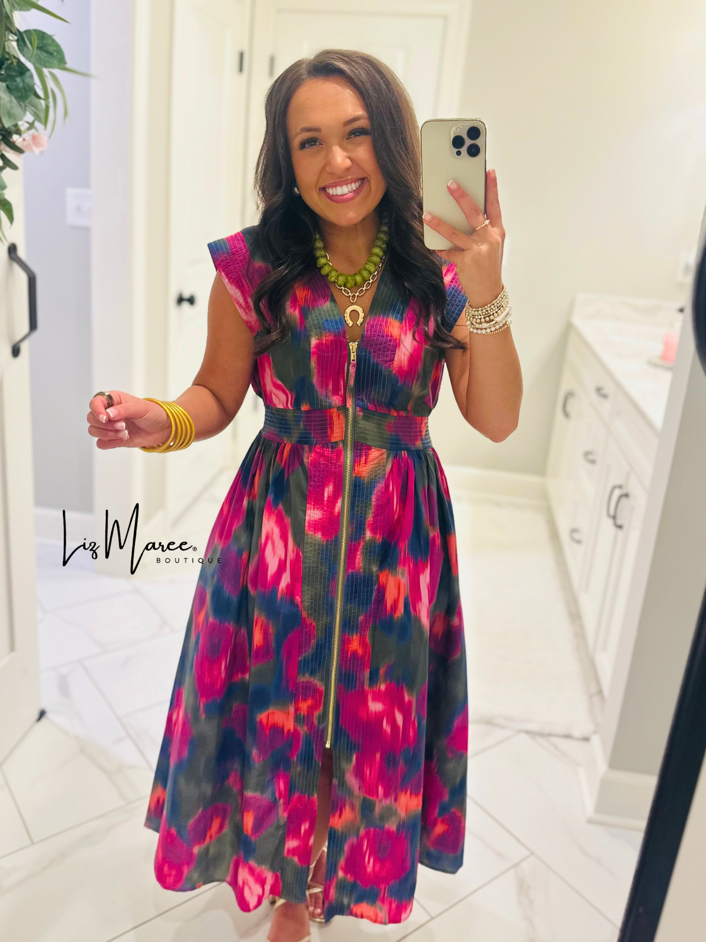 The Libby Magenta Midi Dress