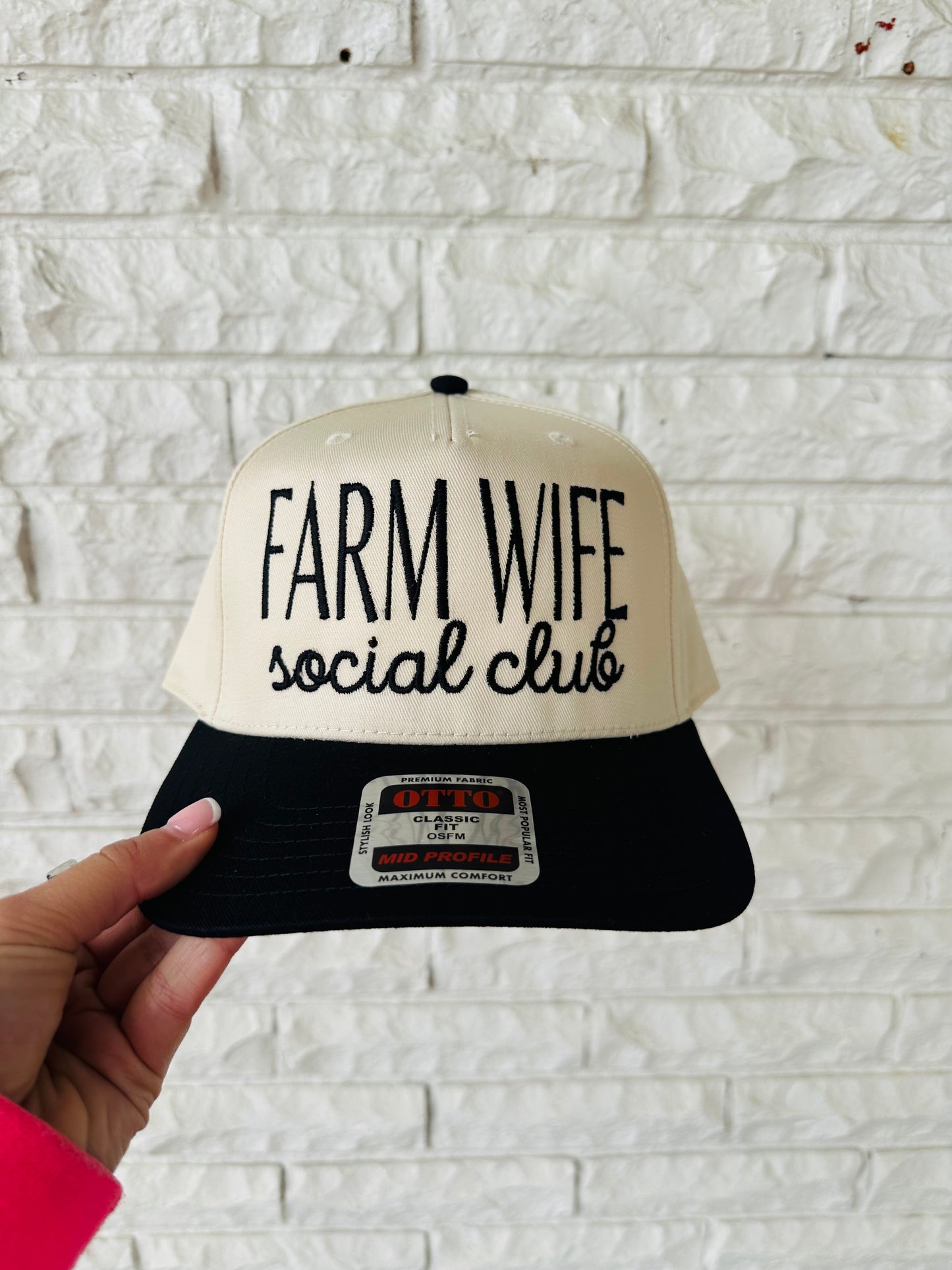 Black 'Farm Wife Social Club' Embroidered Trucker Hat