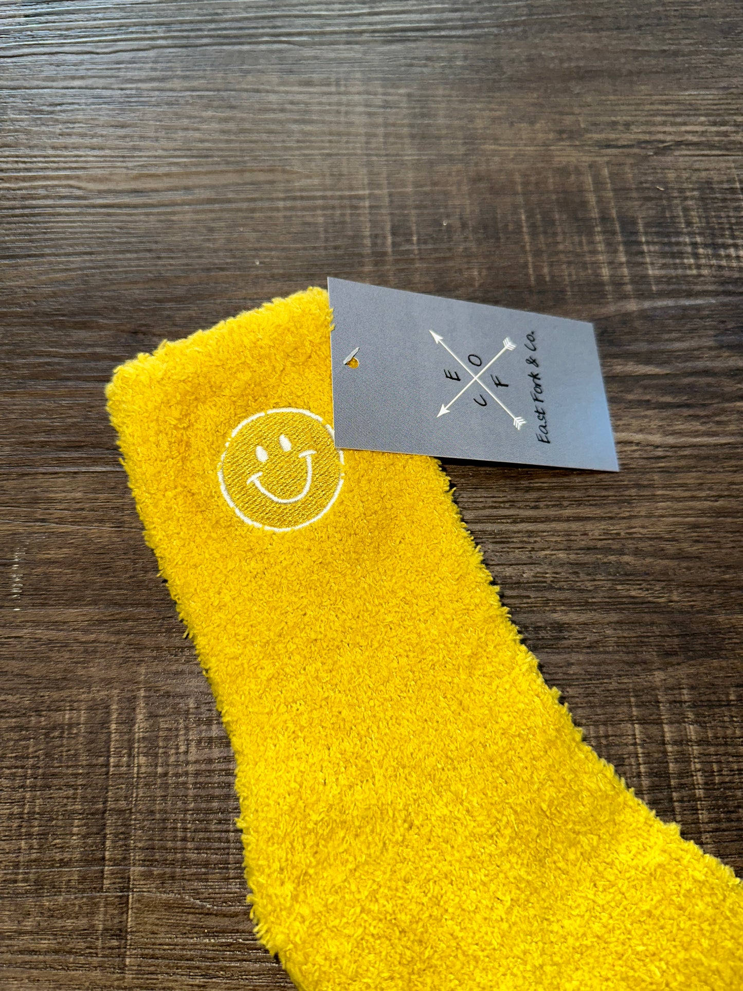 Plush Smiley Face Socks