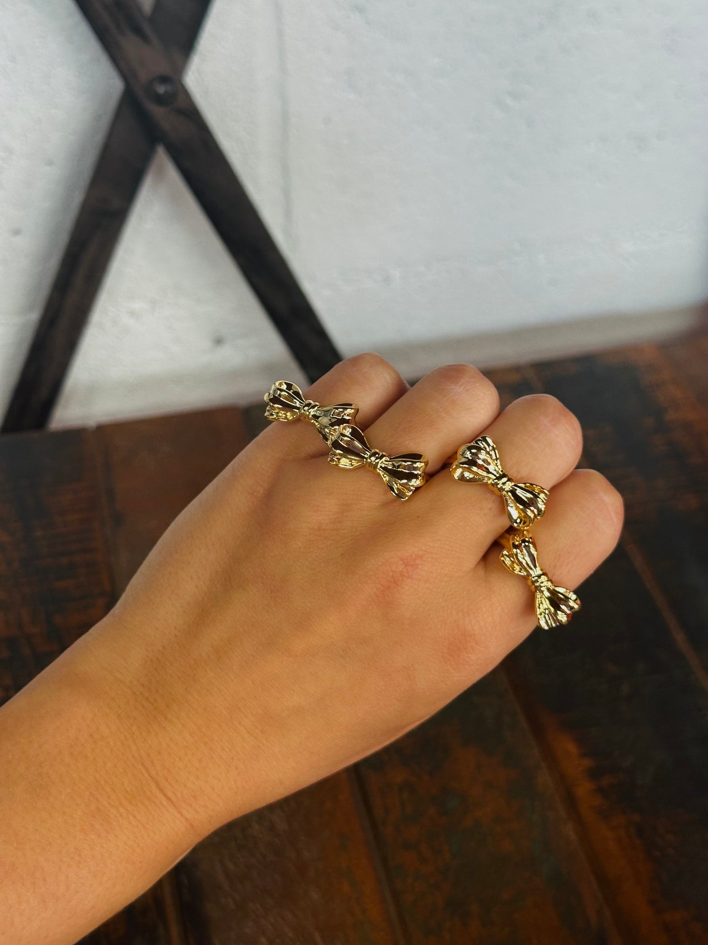Gold Bow Ribbon Ring