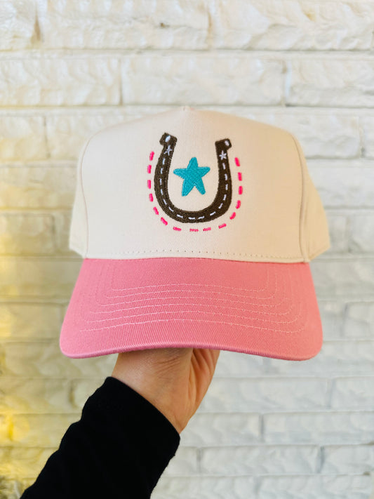 The Pink Lucky Horseshoe Trucker Hat