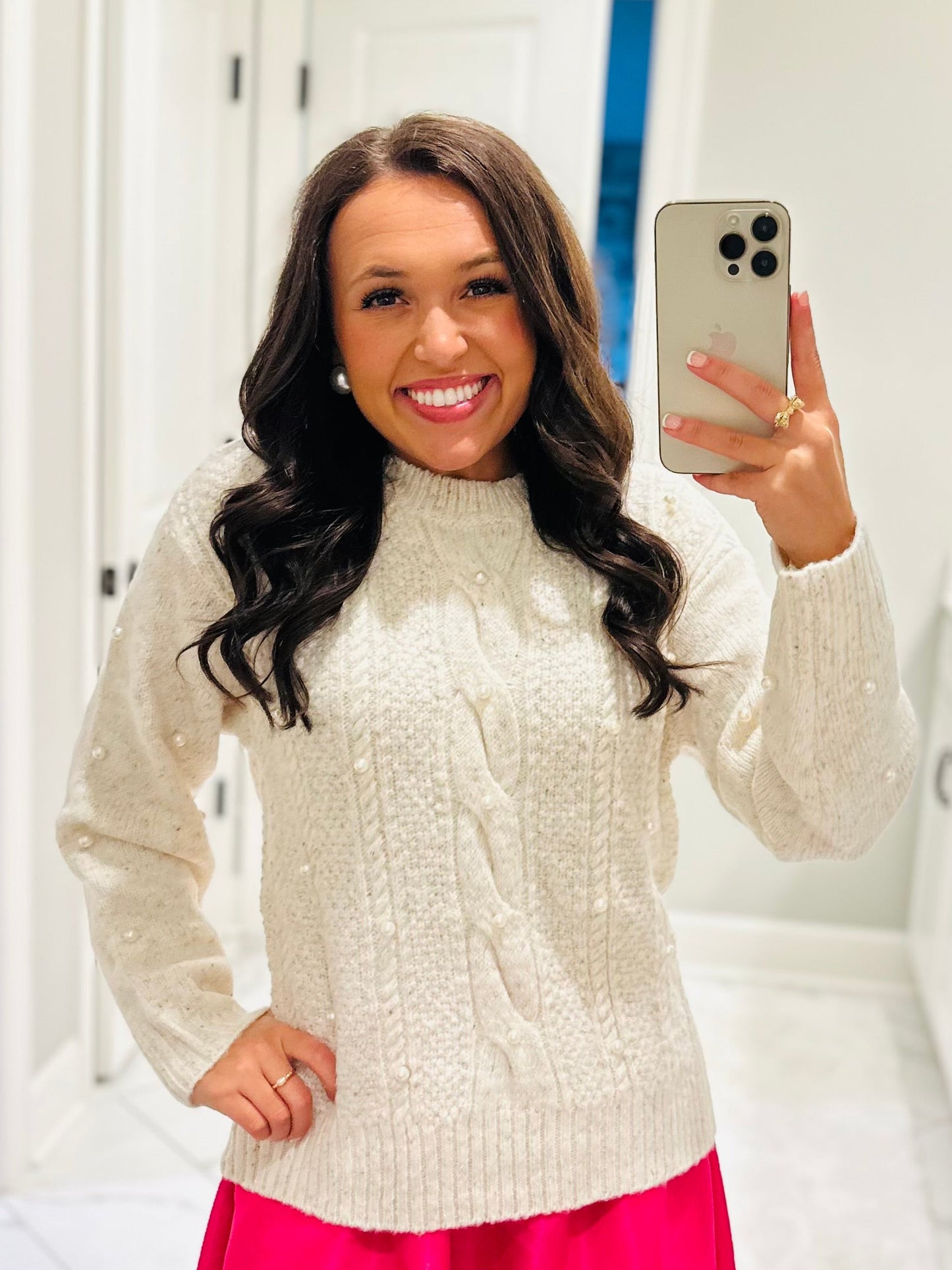 The Wynter Oatmeal Pearl Sweater