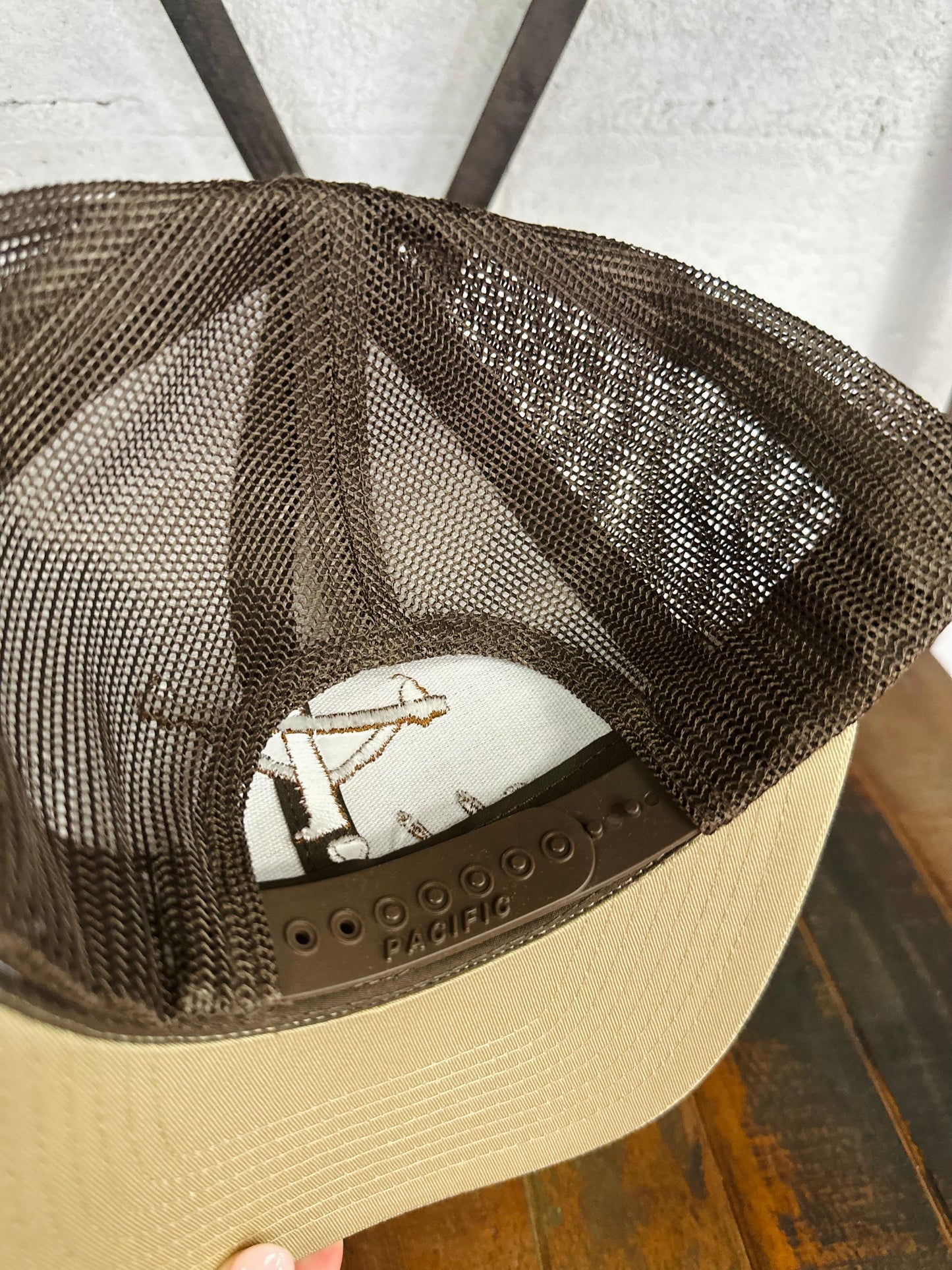 Lineman Pole Trucker Hat - Khaki / Brown