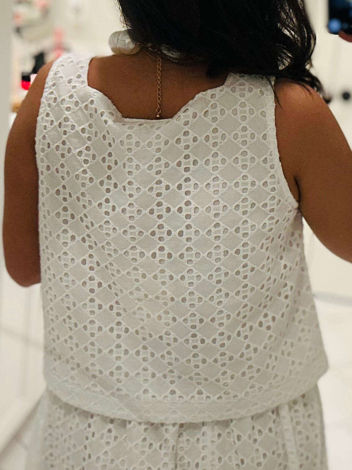 The Livi White Eyelet Top + Skirt Set