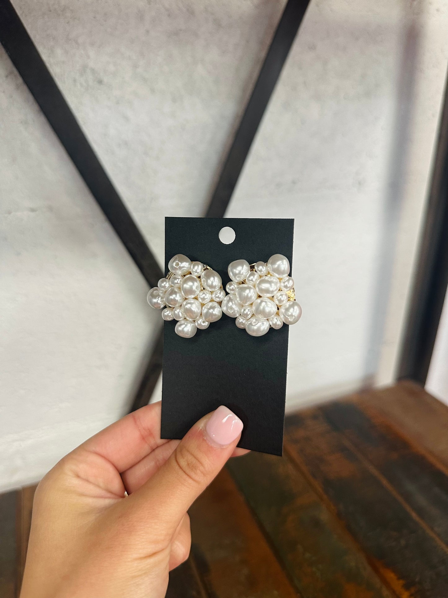 Pearl Round Cluster Earring