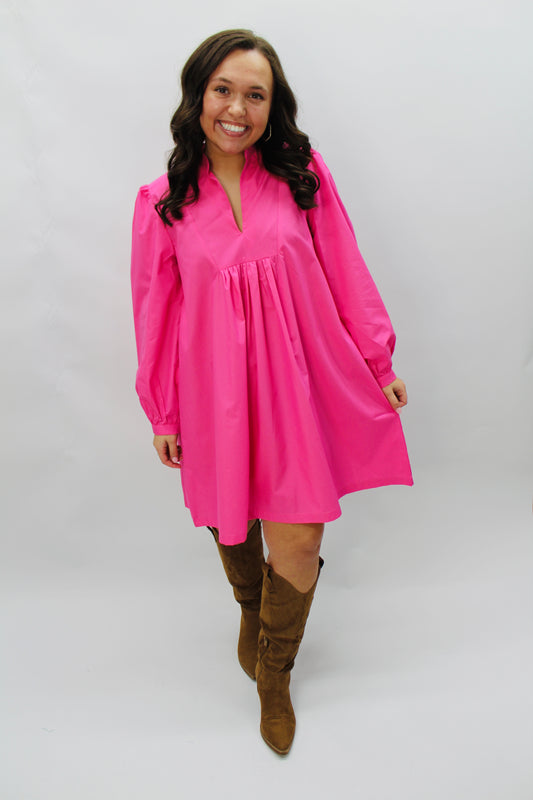 The Dixie Bubble Gum Pink Shirt Dress