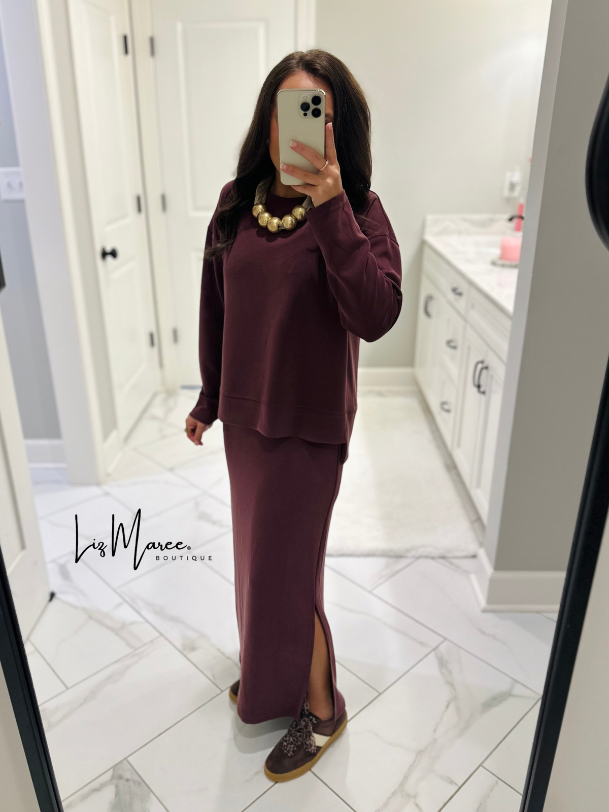 The Rheanne Wine 2 Piece Dress Set