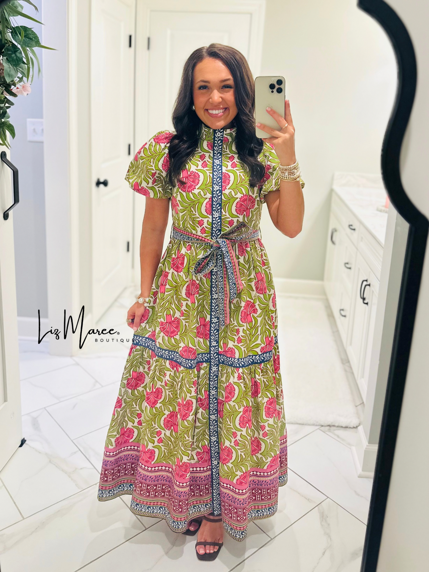 The Kennedy Green Floral Maxi Dress