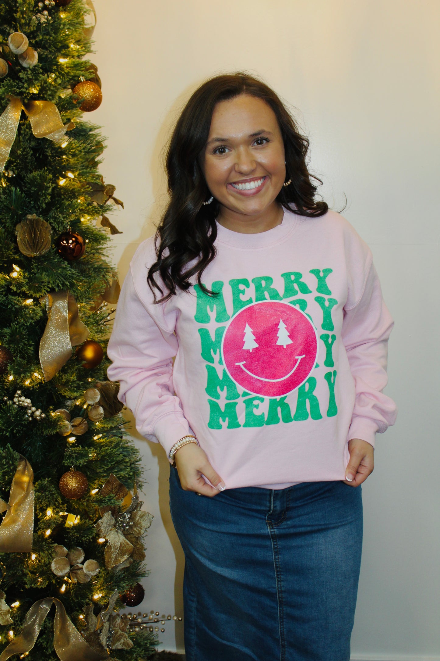 Pink Merry Smiley Sweatshirt